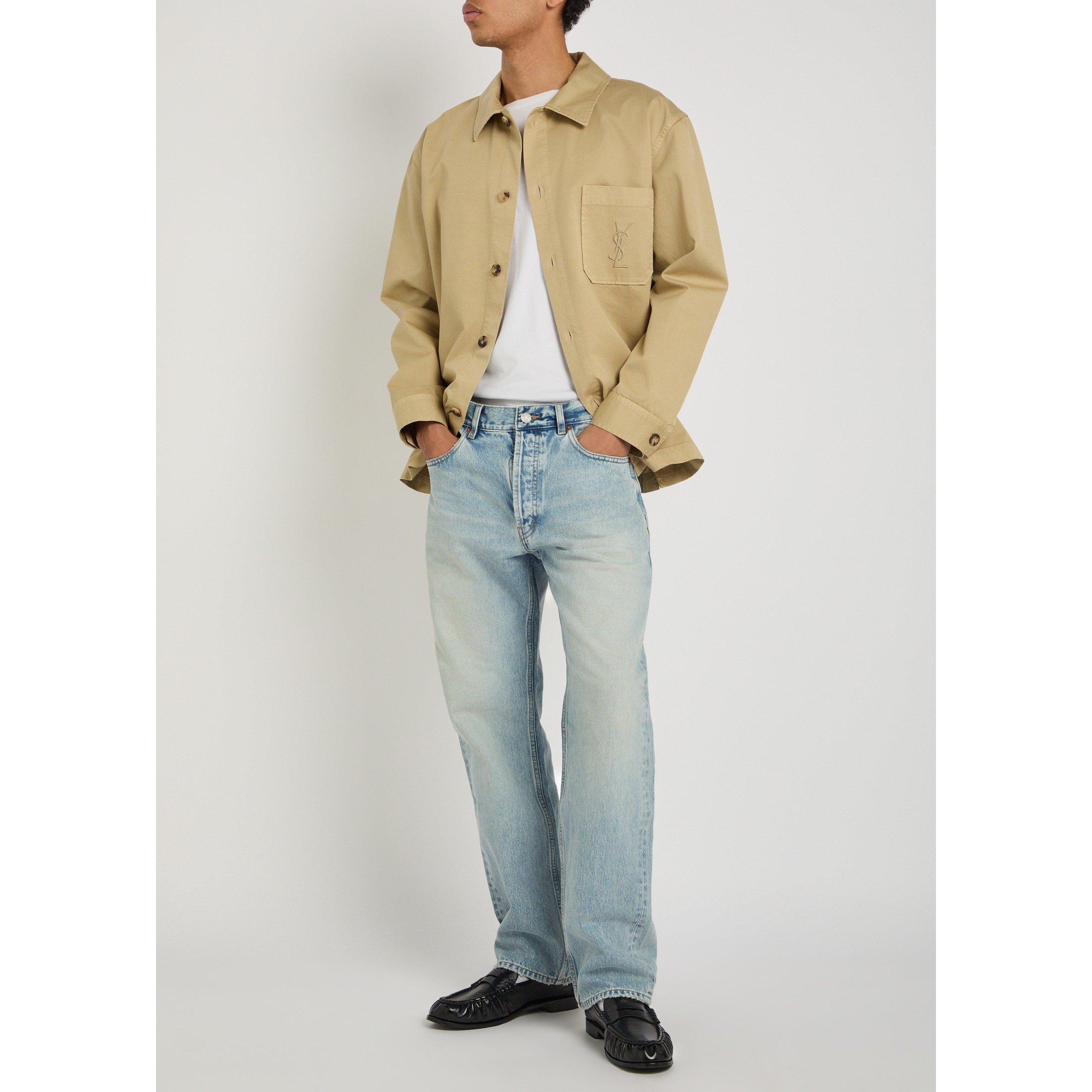 BEIGE - Saint Laurent - Men's Downtown Cotton Relaxed-Fit Overshirt - 5