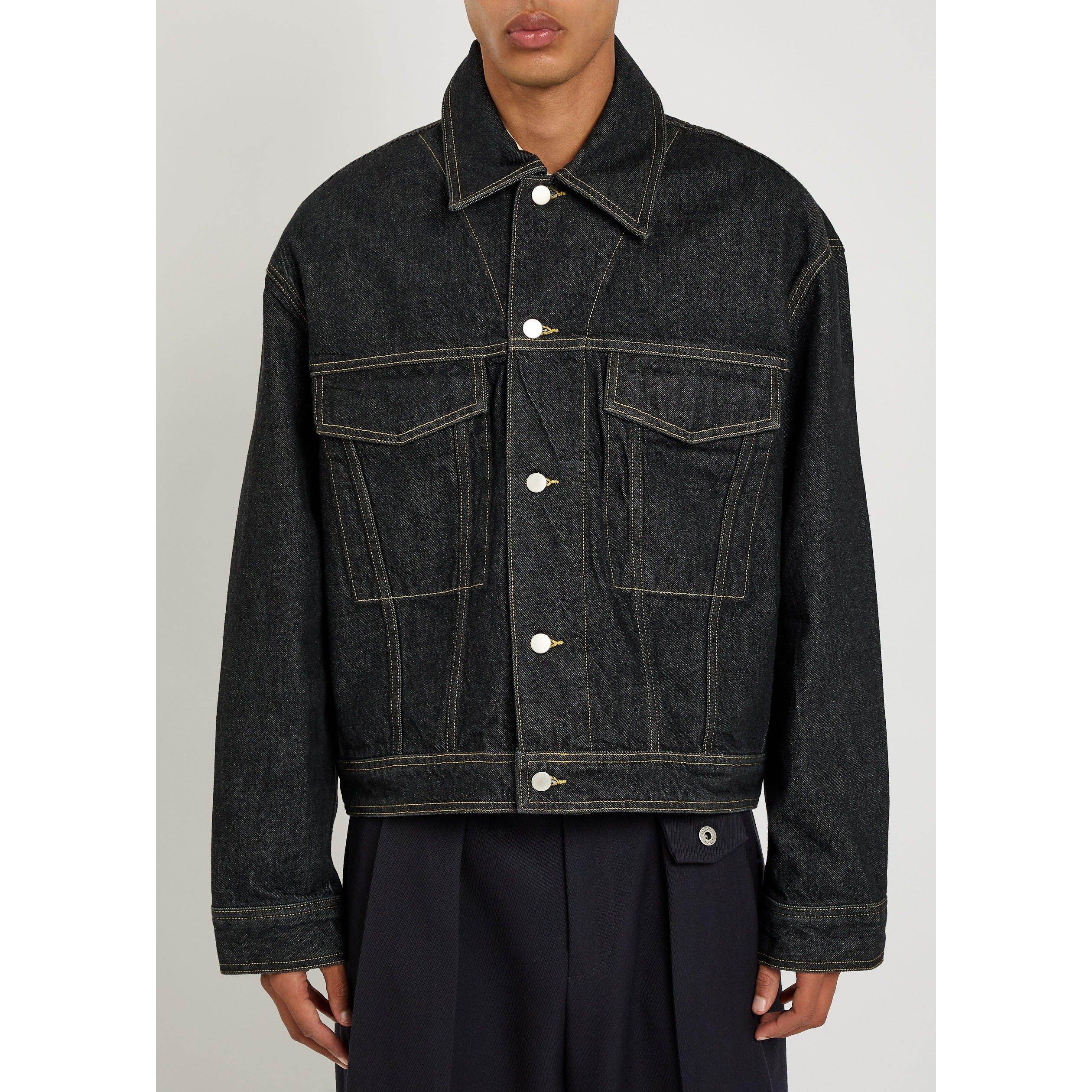 BLACK - Studio Nicholson - Men's Organic Cotton Oversized-Fit Denim Jacket - 2