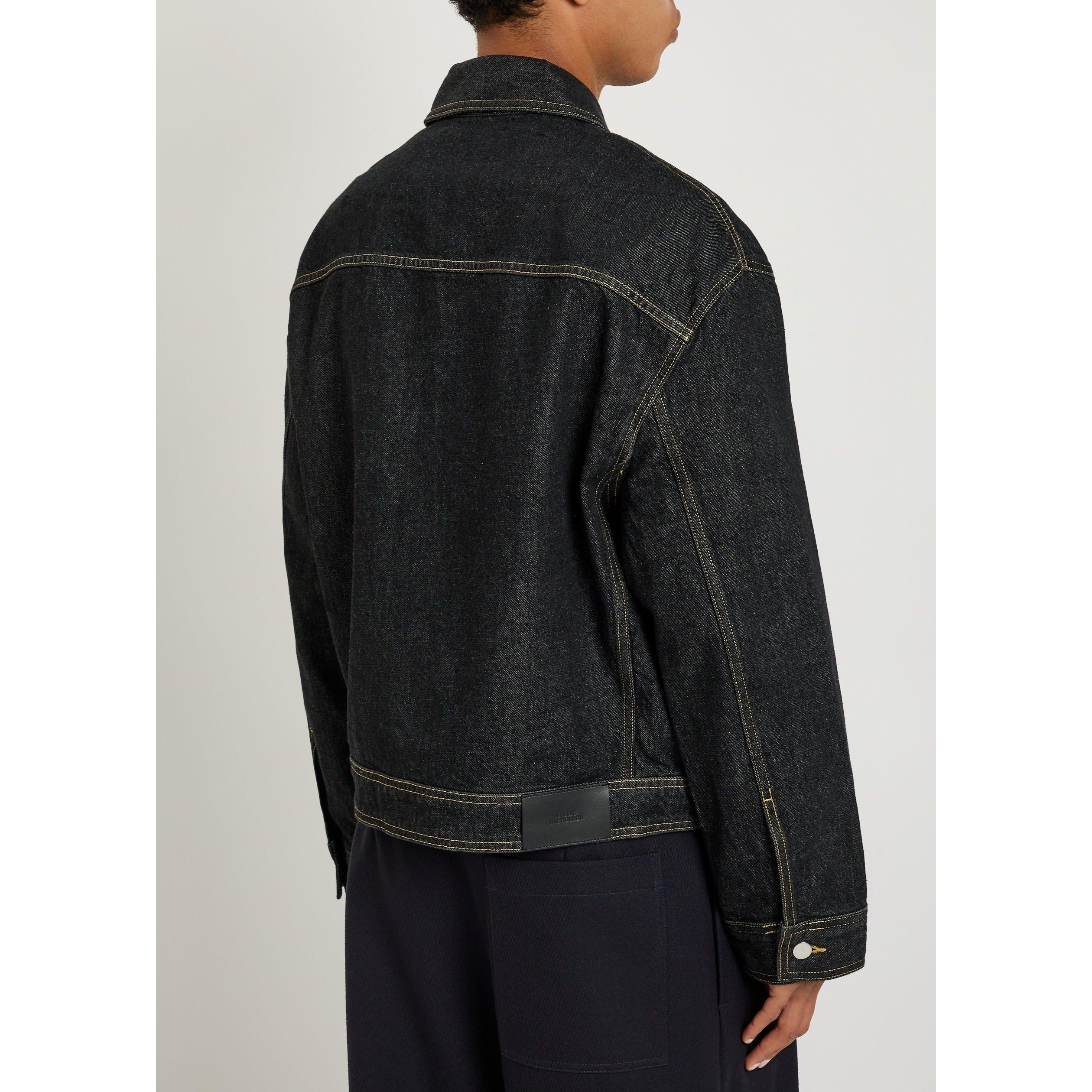 BLACK - Studio Nicholson - Men's Organic Cotton Oversized-Fit Denim Jacket - 3