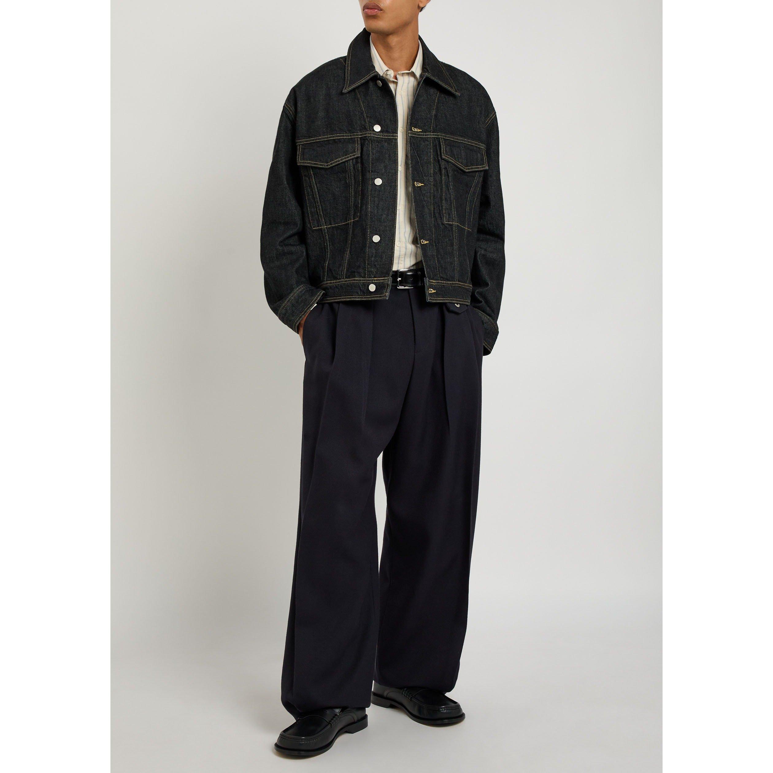 BLACK - Studio Nicholson - Men's Organic Cotton Oversized-Fit Denim Jacket - 5