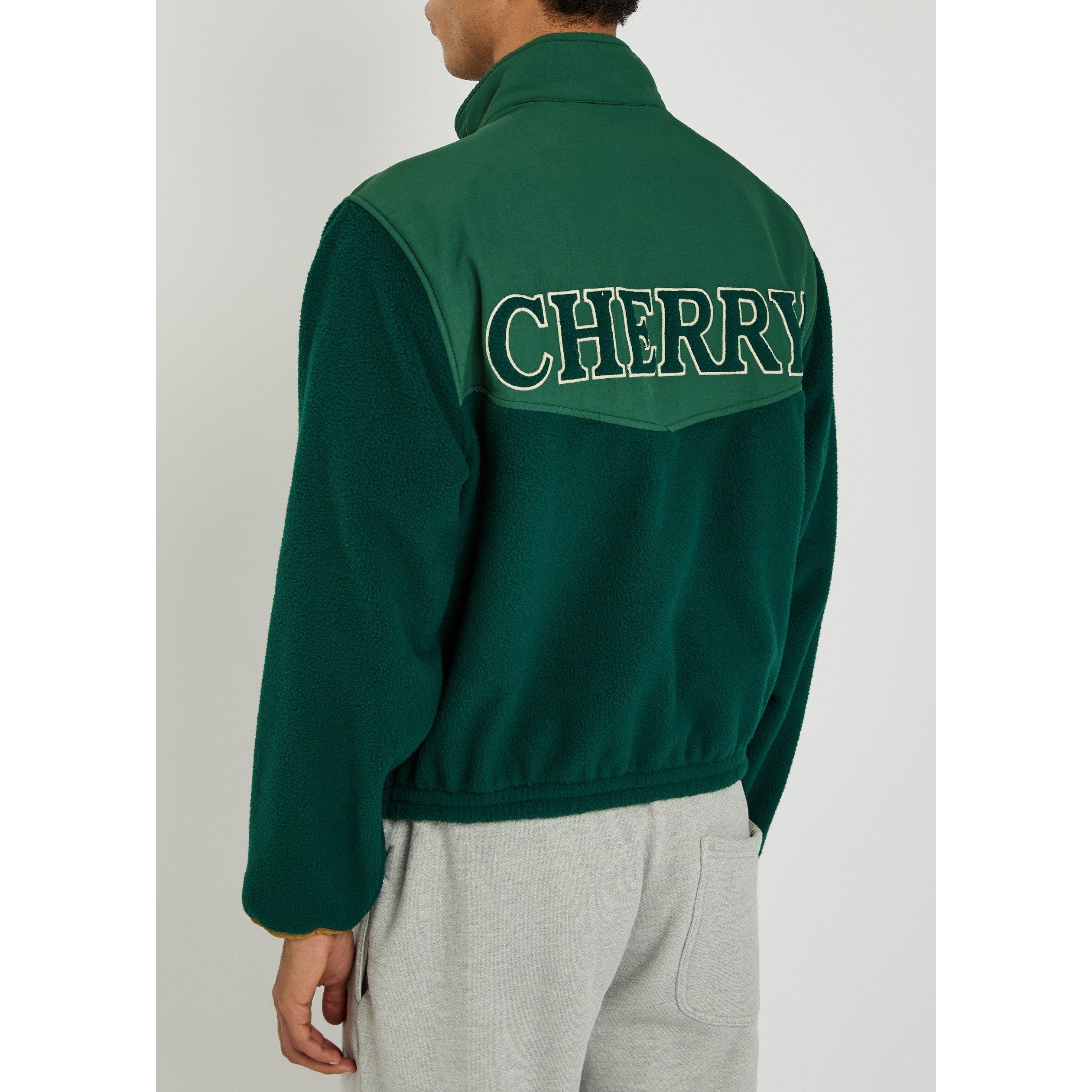 GREEN - Cherry LA - Men's Racing Full-Zip Oversized-Fit Sherpa Jacket - 3