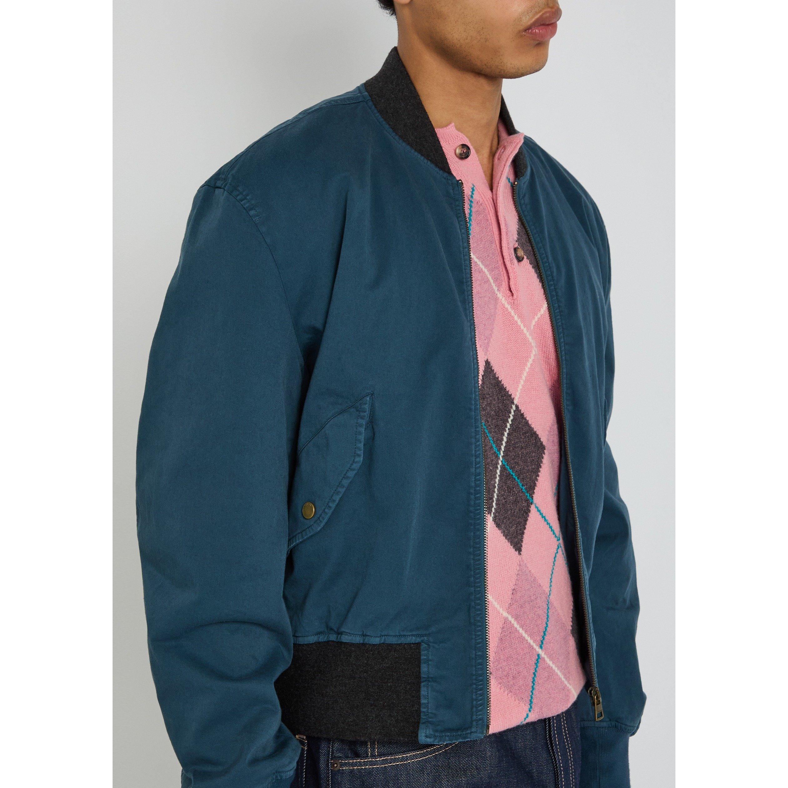 NAVY - JW Anderson - Men's Oversized-Fit Cotton Bomber Jacket - 4