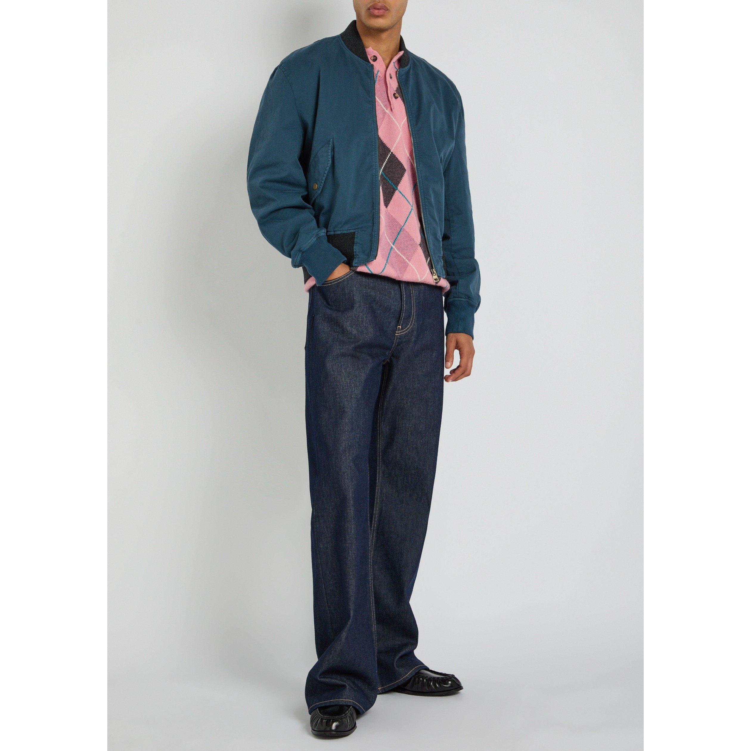 NAVY - JW Anderson - Men's Oversized-Fit Cotton Bomber Jacket - 5