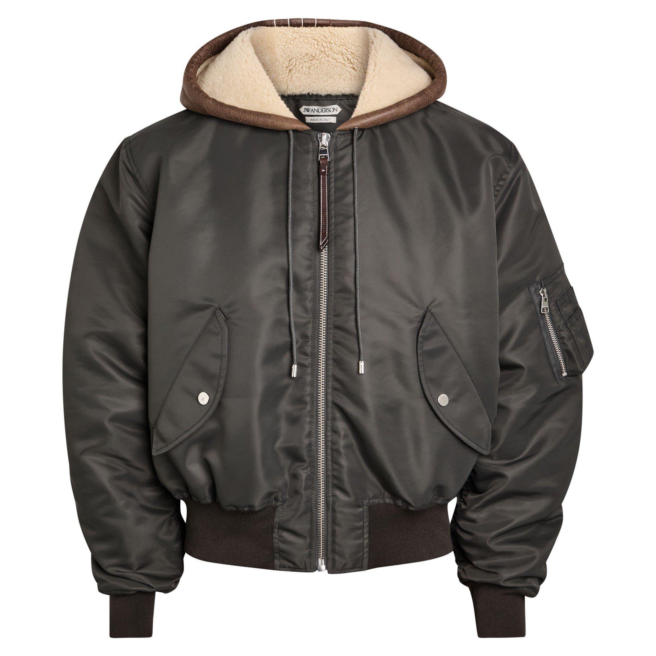 JW Anderson Men's Hooded Oversized-Fit Bomber Jacket