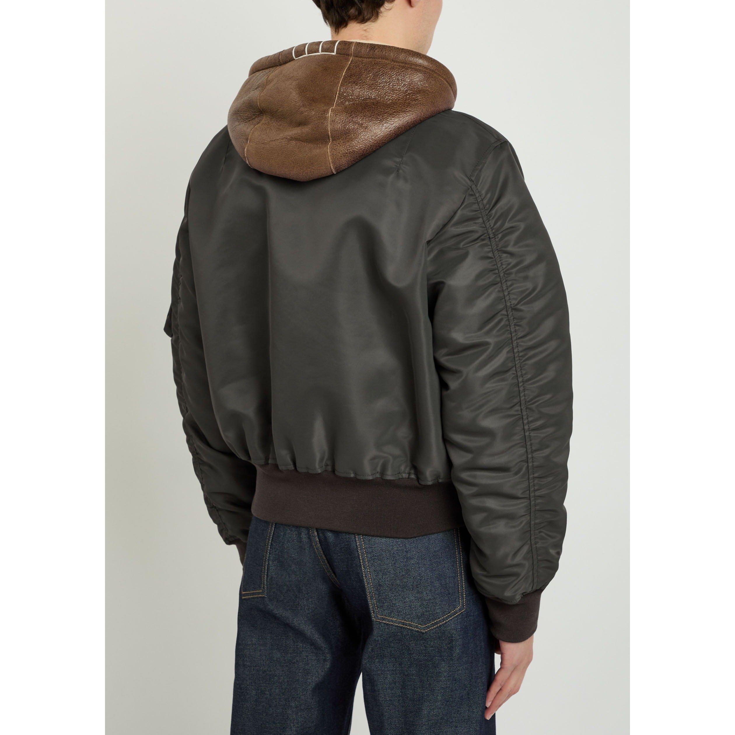 KHAKI - JW Anderson - Men's Hooded Oversized-Fit Bomber Jacket - 3