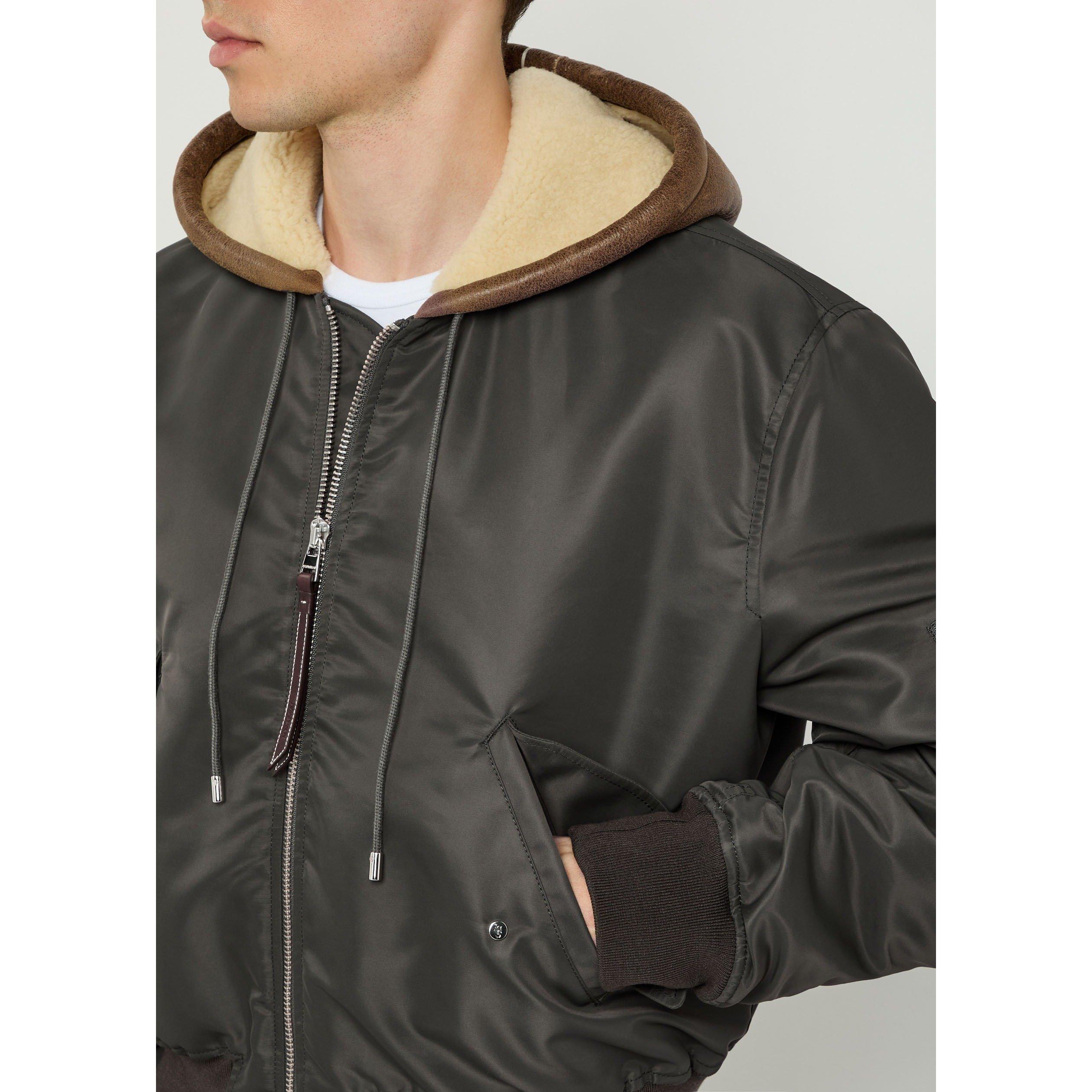 KHAKI - JW Anderson - Men's Hooded Oversized-Fit Bomber Jacket - 4