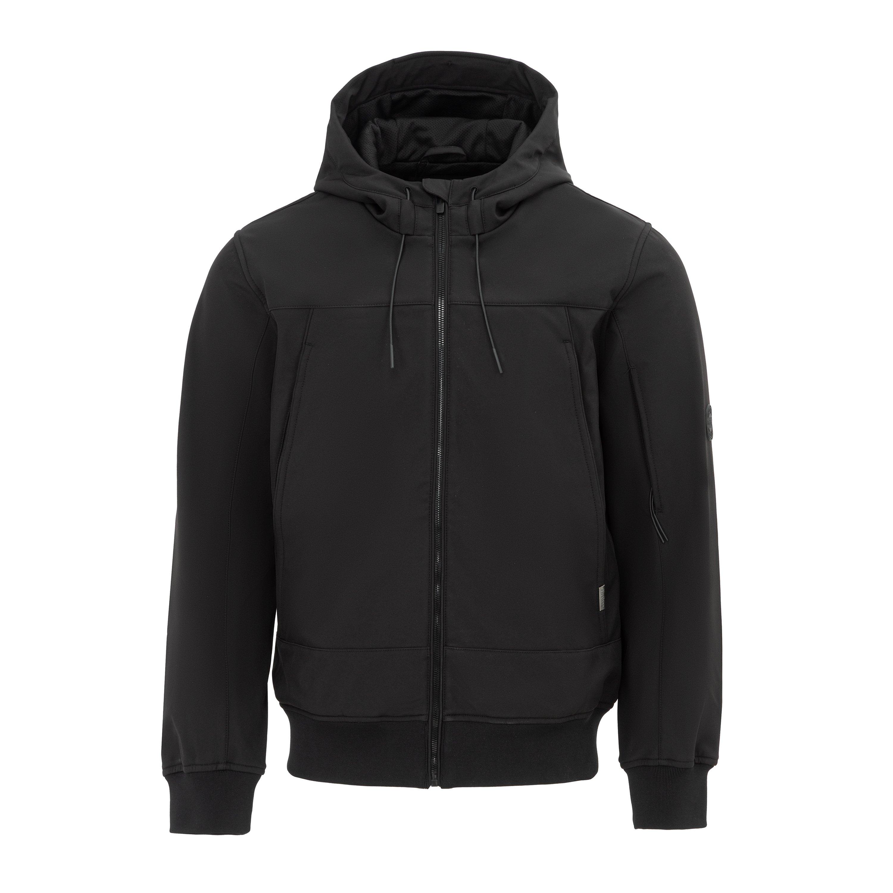 Black - Firetrap - Men's Pocket Hooded Long Sleeve Softshell Jacket - 1