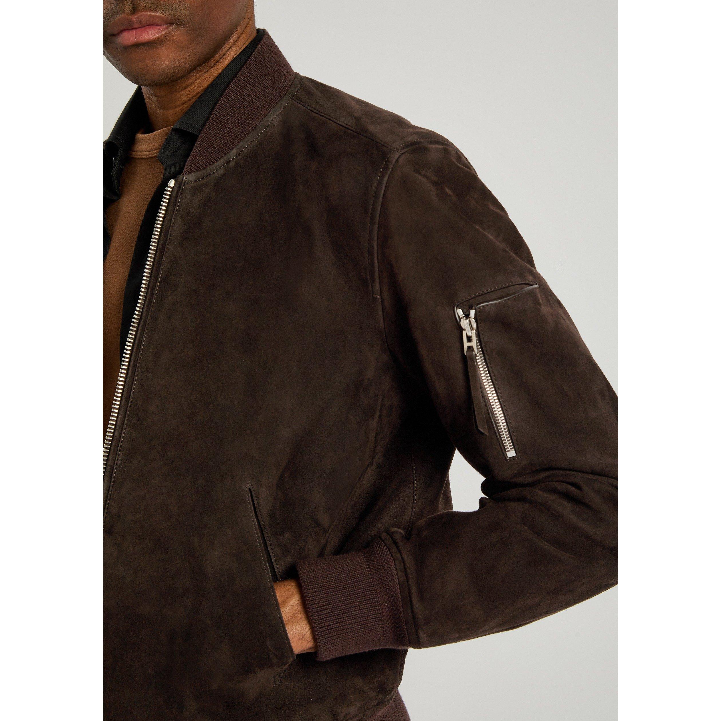 CHOCOLATE - Tom Ford - TF LIGHT SUEDE BOMBER JACKET - 4