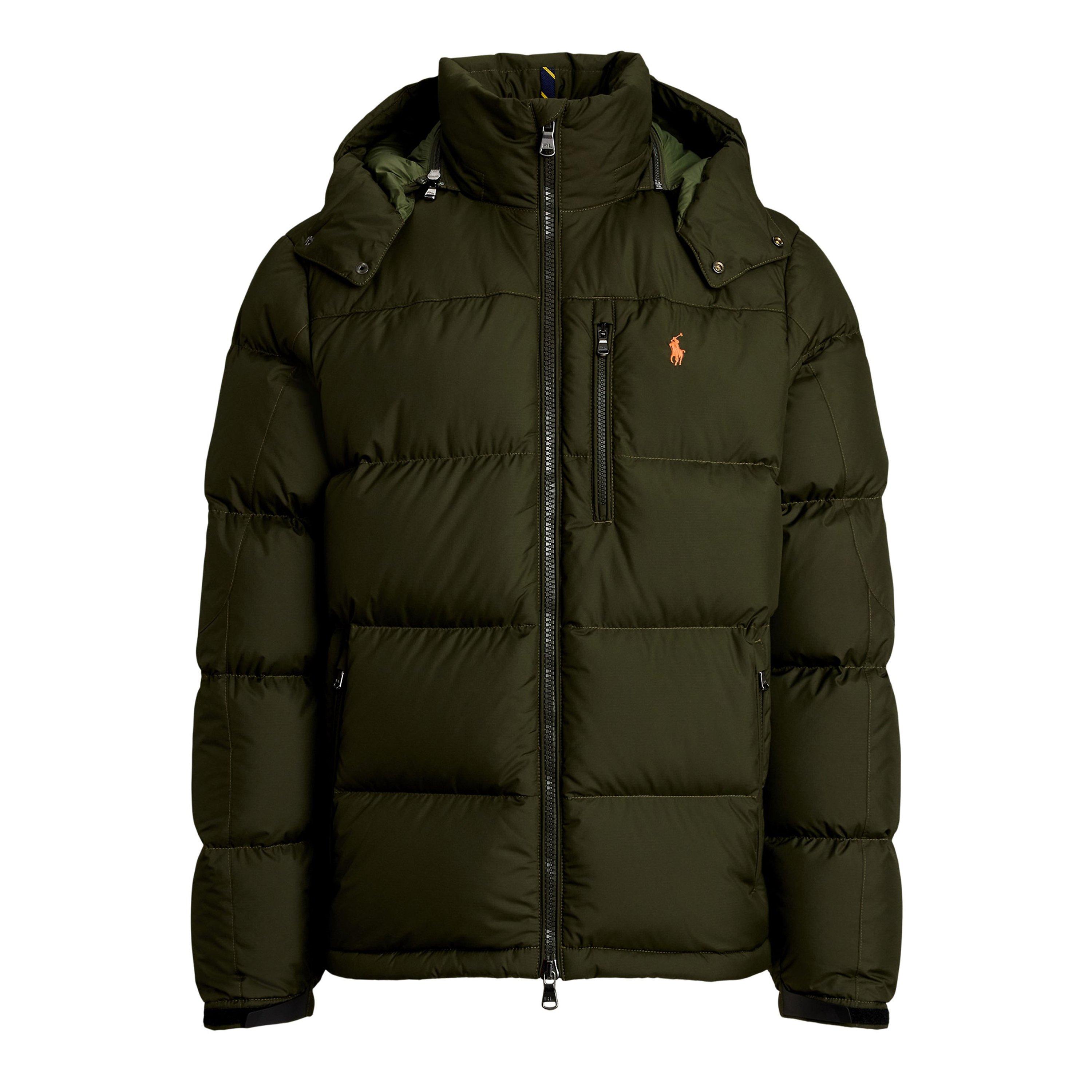 Company Olive - Polo Ralph Lauren - Men's El Cap Water Resistant Duck Down Detachable Hood Short Puffer Jacket - 1