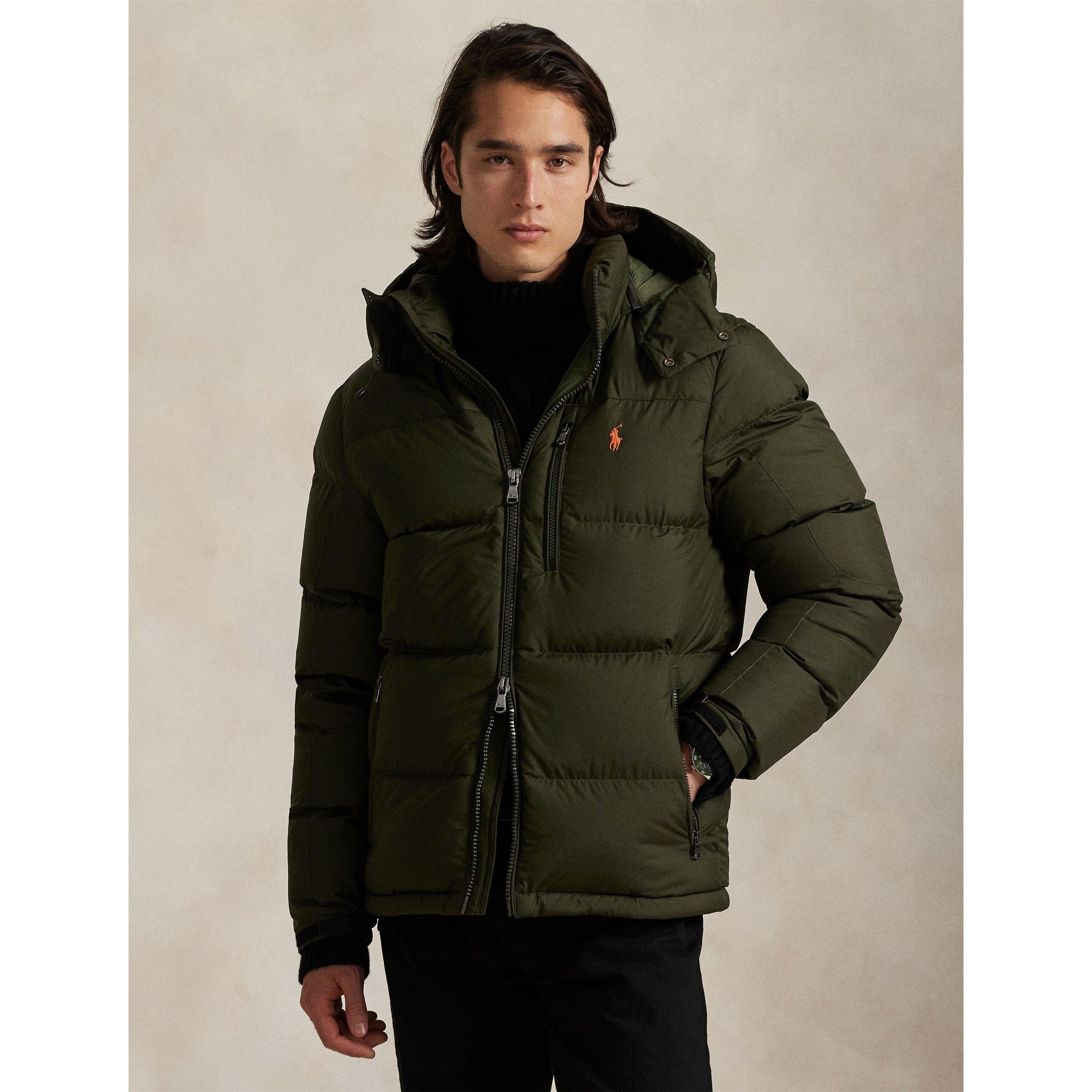 Company Olive - Polo Ralph Lauren - Men's El Cap Water Resistant Duck Down Detachable Hood Short Puffer Jacket - 2