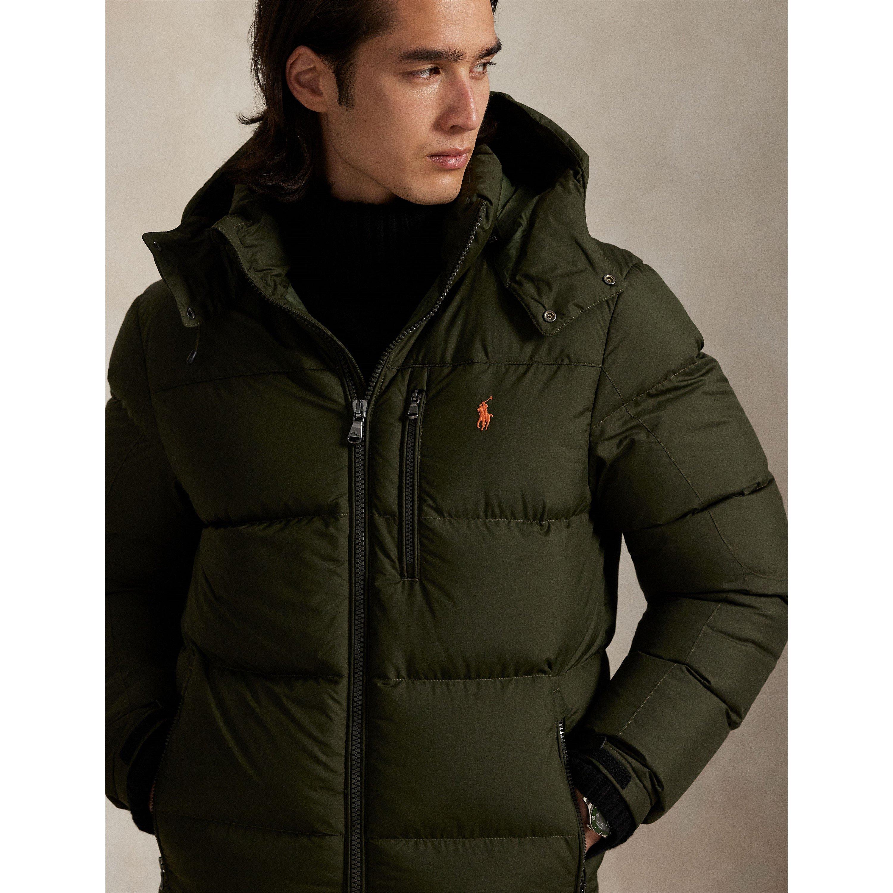 Company Olive - Polo Ralph Lauren - Men's El Cap Water Resistant Duck Down Detachable Hood Short Puffer Jacket - 4