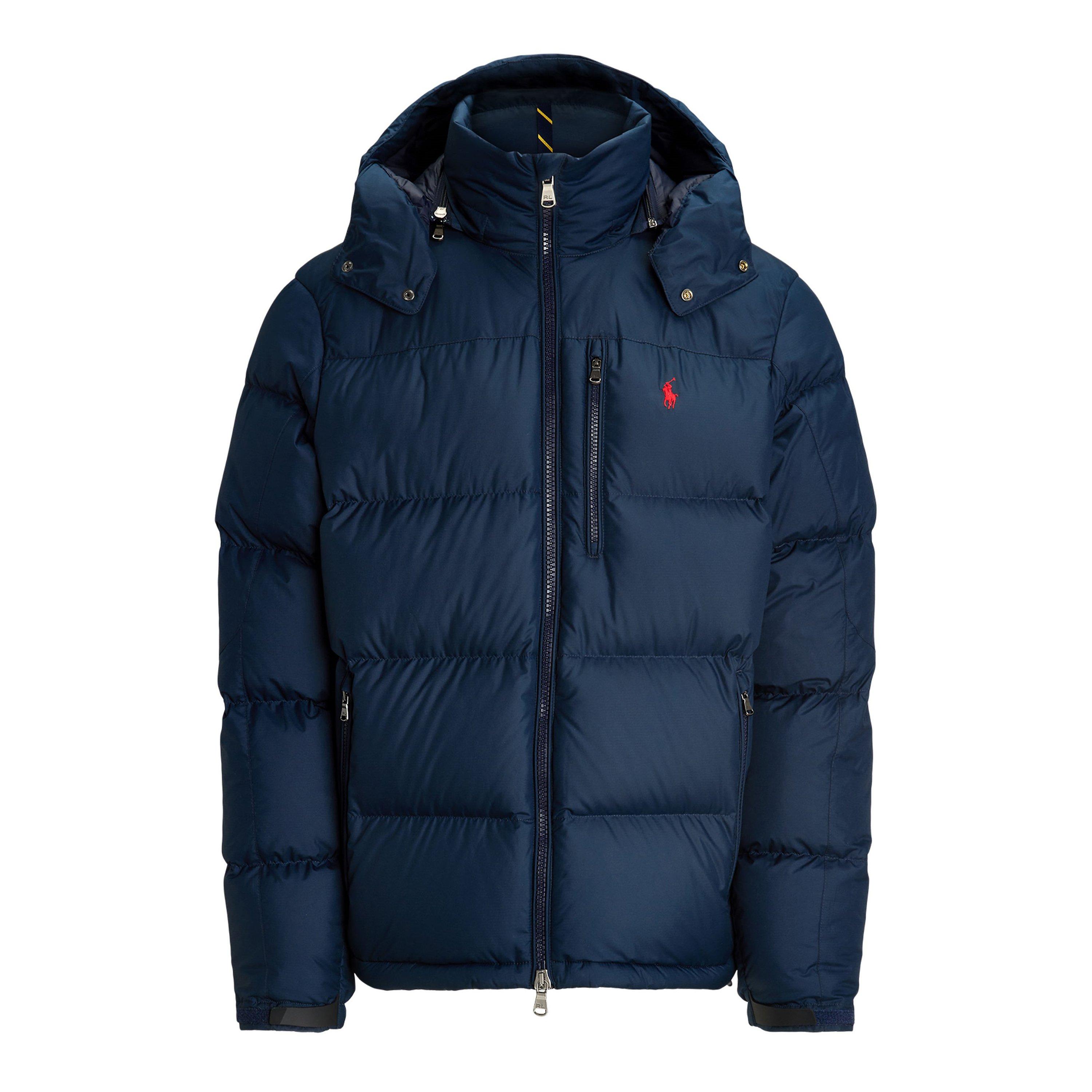 Polo Ralph Lauren Men's El Cap Water Resistant Duck Down Detachable Hood Short Puffer Jacket - Collection Navy - XS