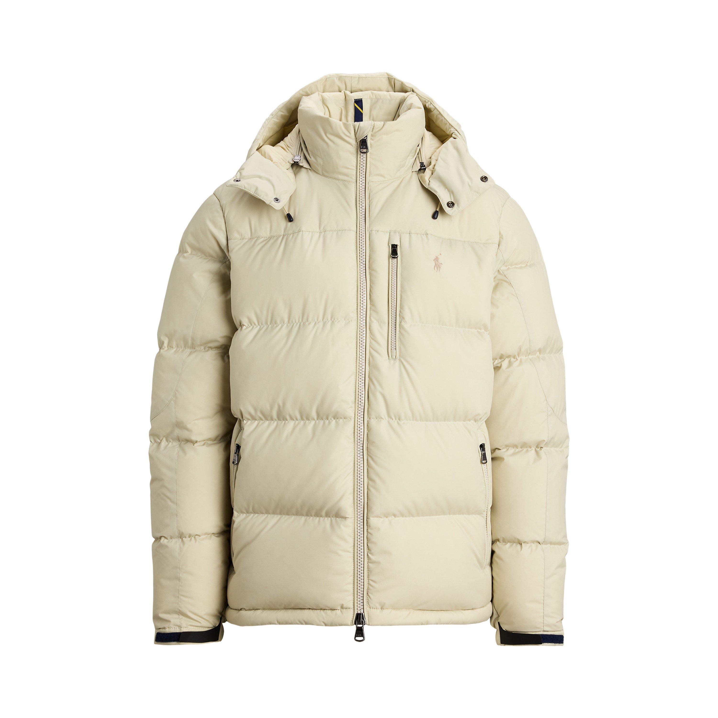 Polo Ralph Lauren Men's El Cap Water Resistant Duck Down Detachable Hood Short Puffer Jacket - New Stone - S