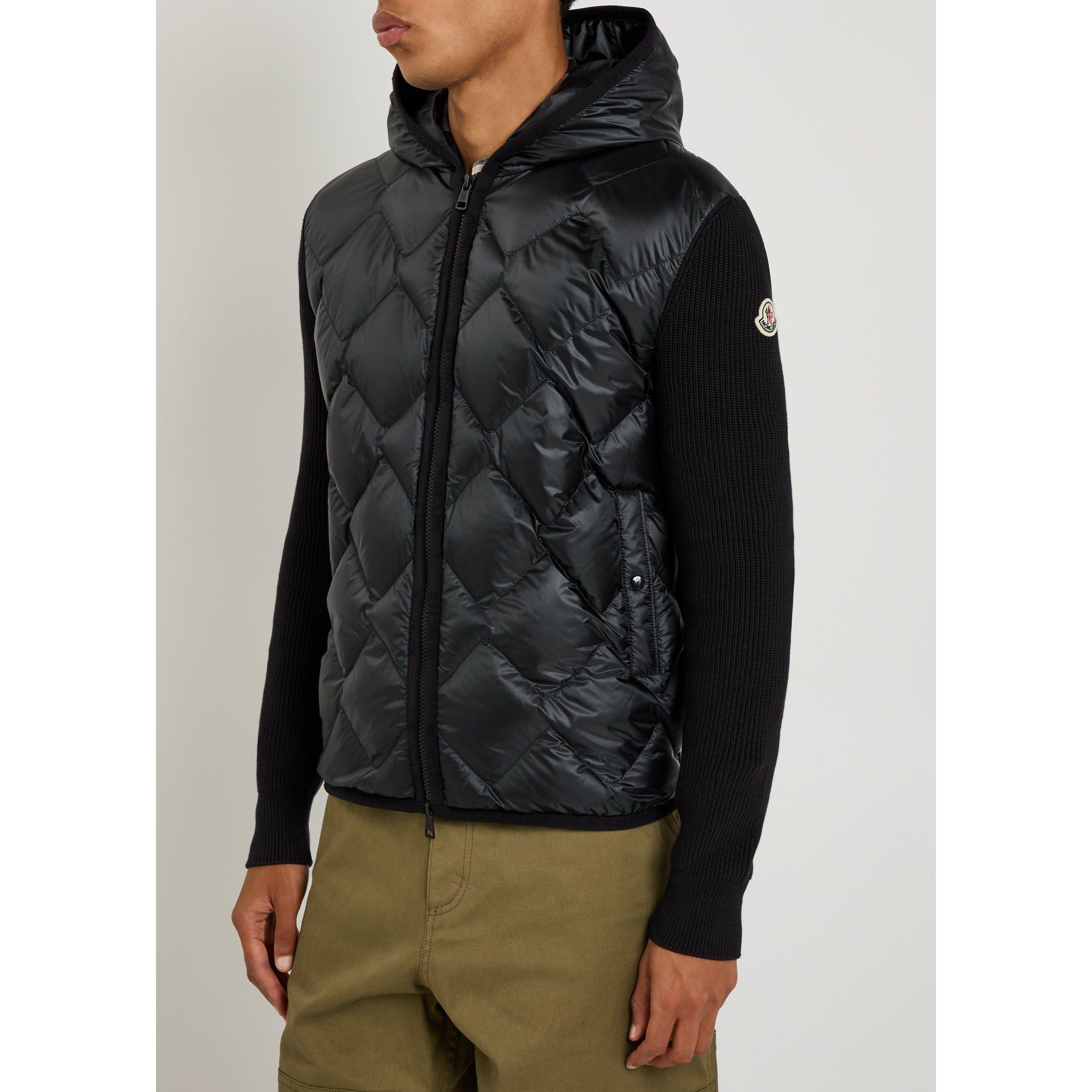 BLACK - Moncler - Men's Puff Cardigan Hybrid Jacket - 2