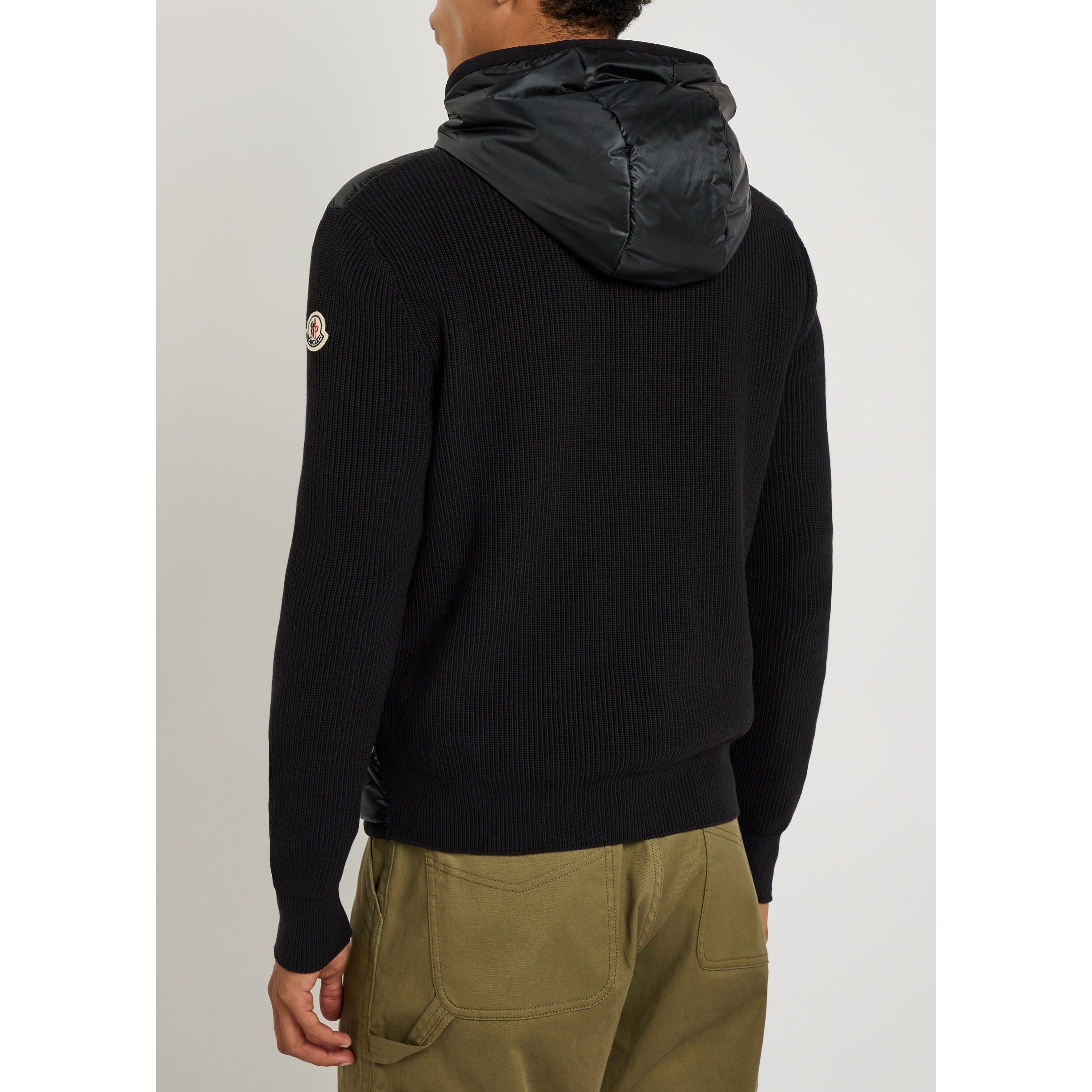 BLACK - Moncler - Men's Puff Cardigan Hybrid Jacket - 3