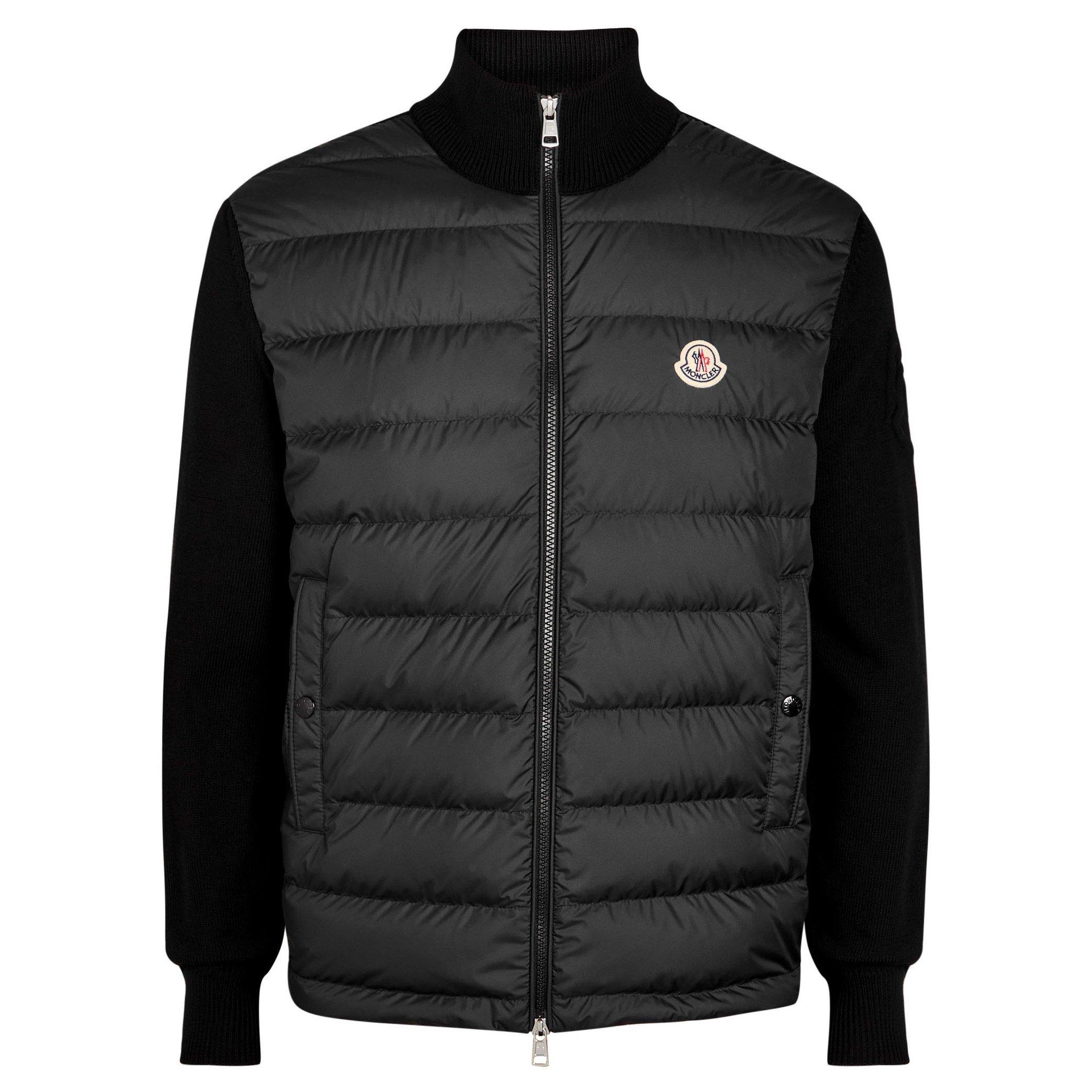 BLACK - Moncler - MON LOGO QUILT FRONT KNIT - 1