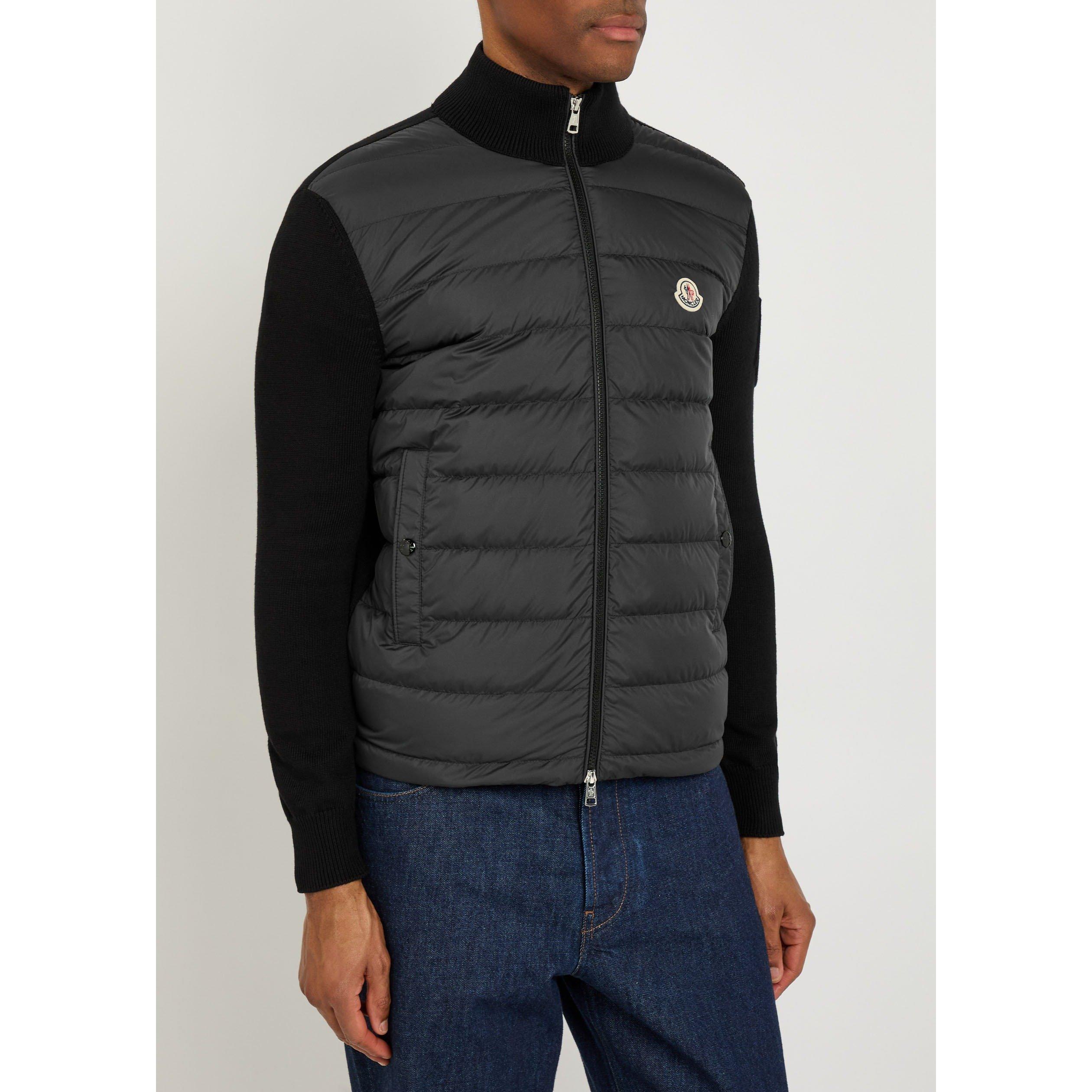 BLACK - Moncler - MON LOGO QUILT FRONT KNIT - 2