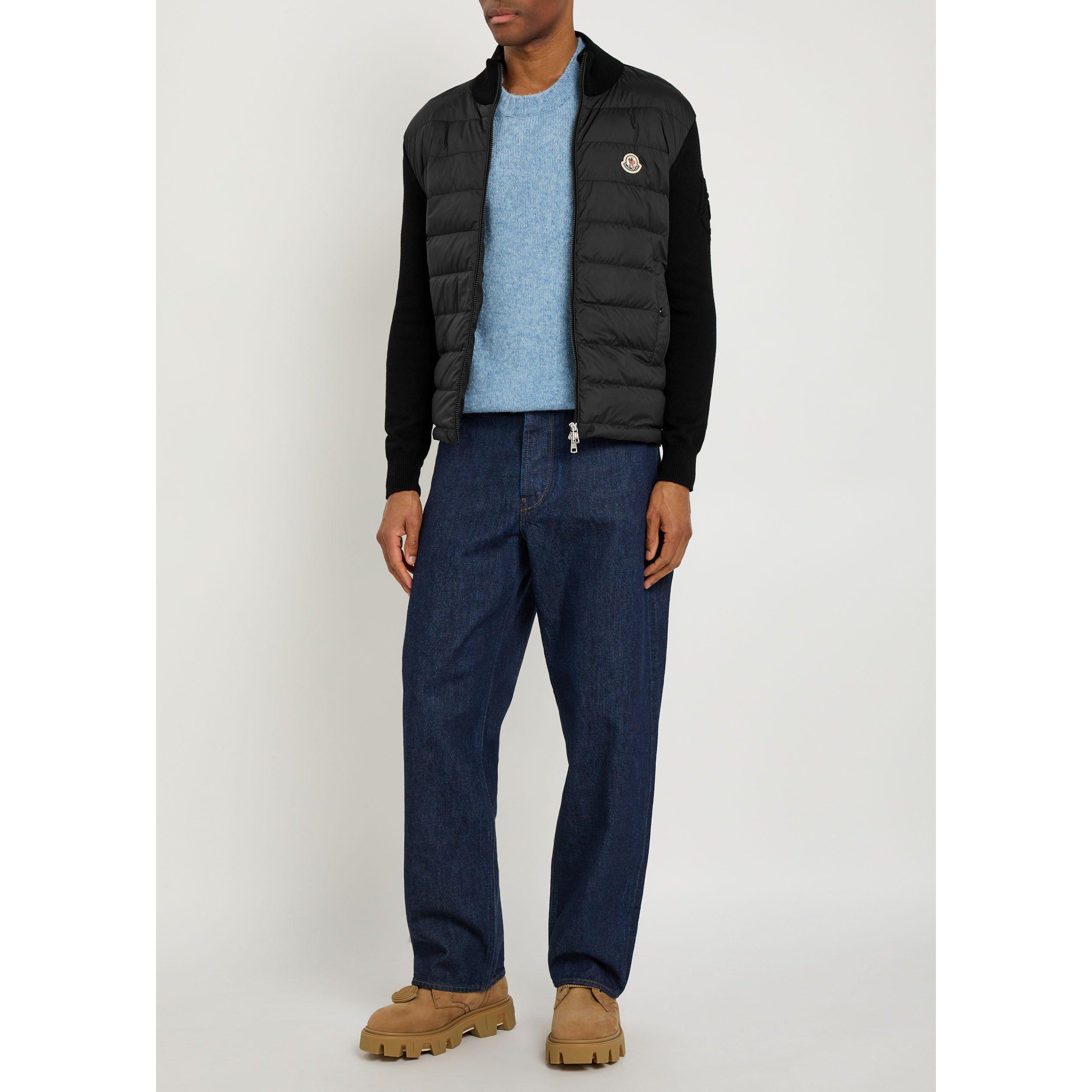 BLACK - Moncler - MON LOGO QUILT FRONT KNIT - 5