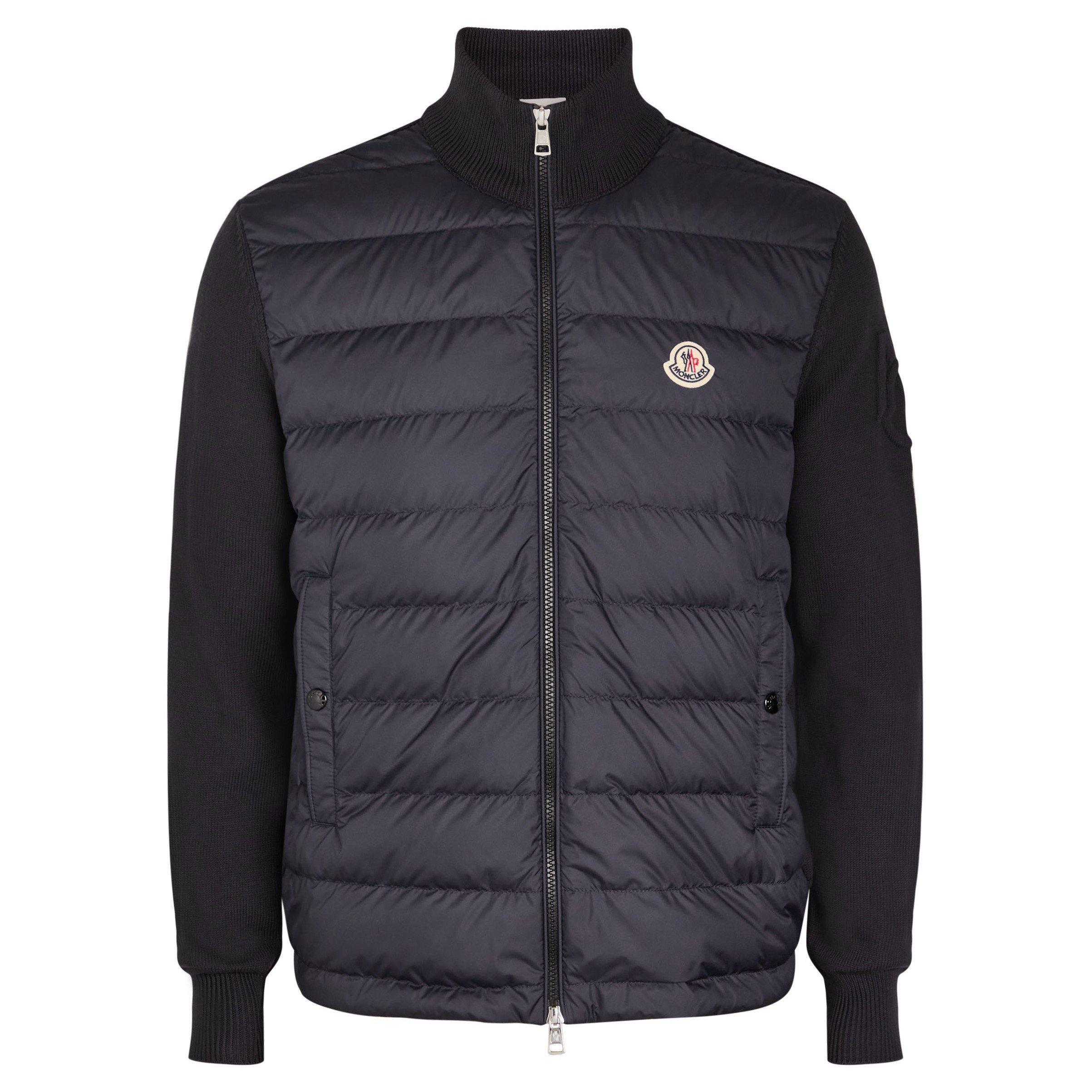 NAVY - Moncler - MON LOGO QUILT FRONT KNIT - 1