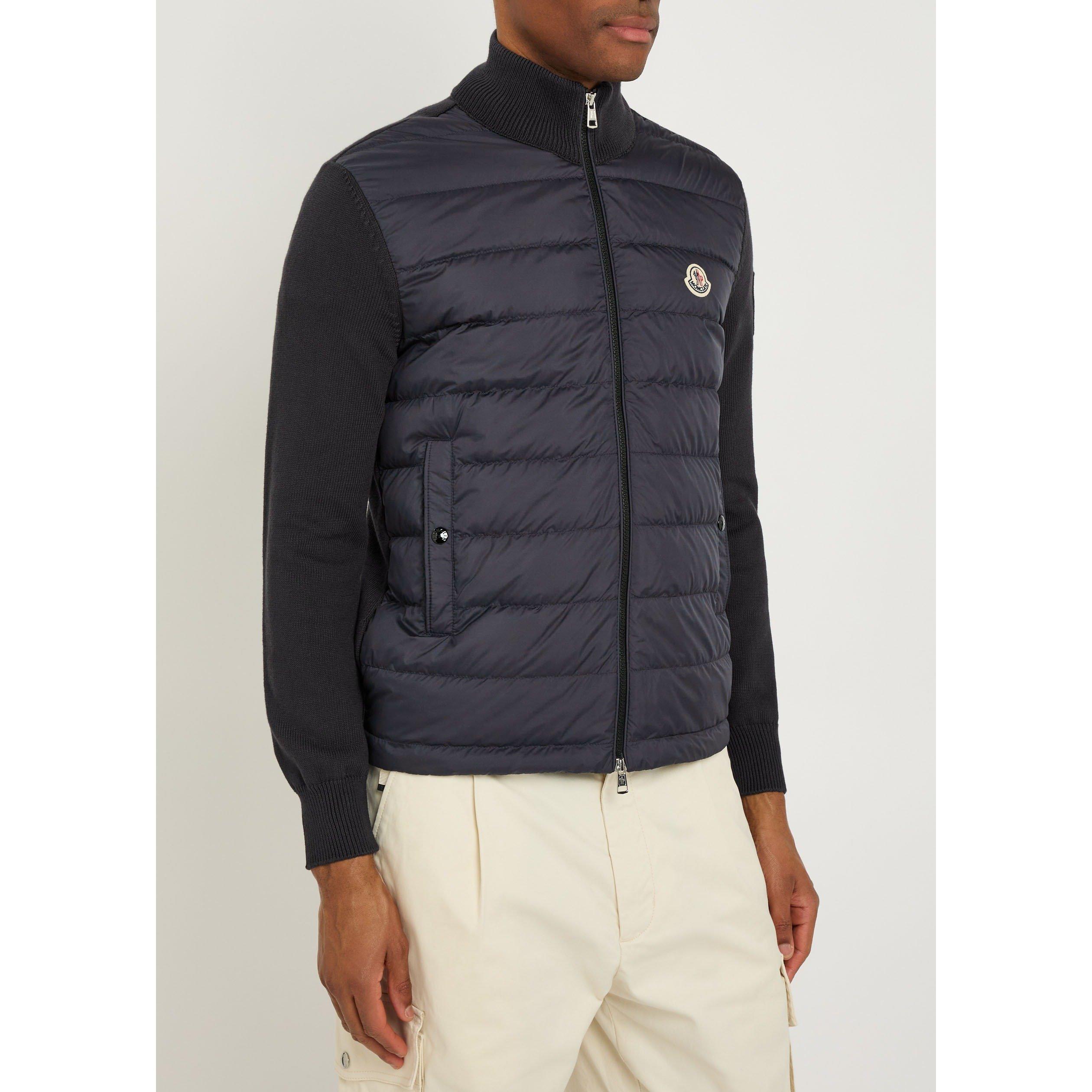 NAVY - Moncler - MON LOGO QUILT FRONT KNIT - 2