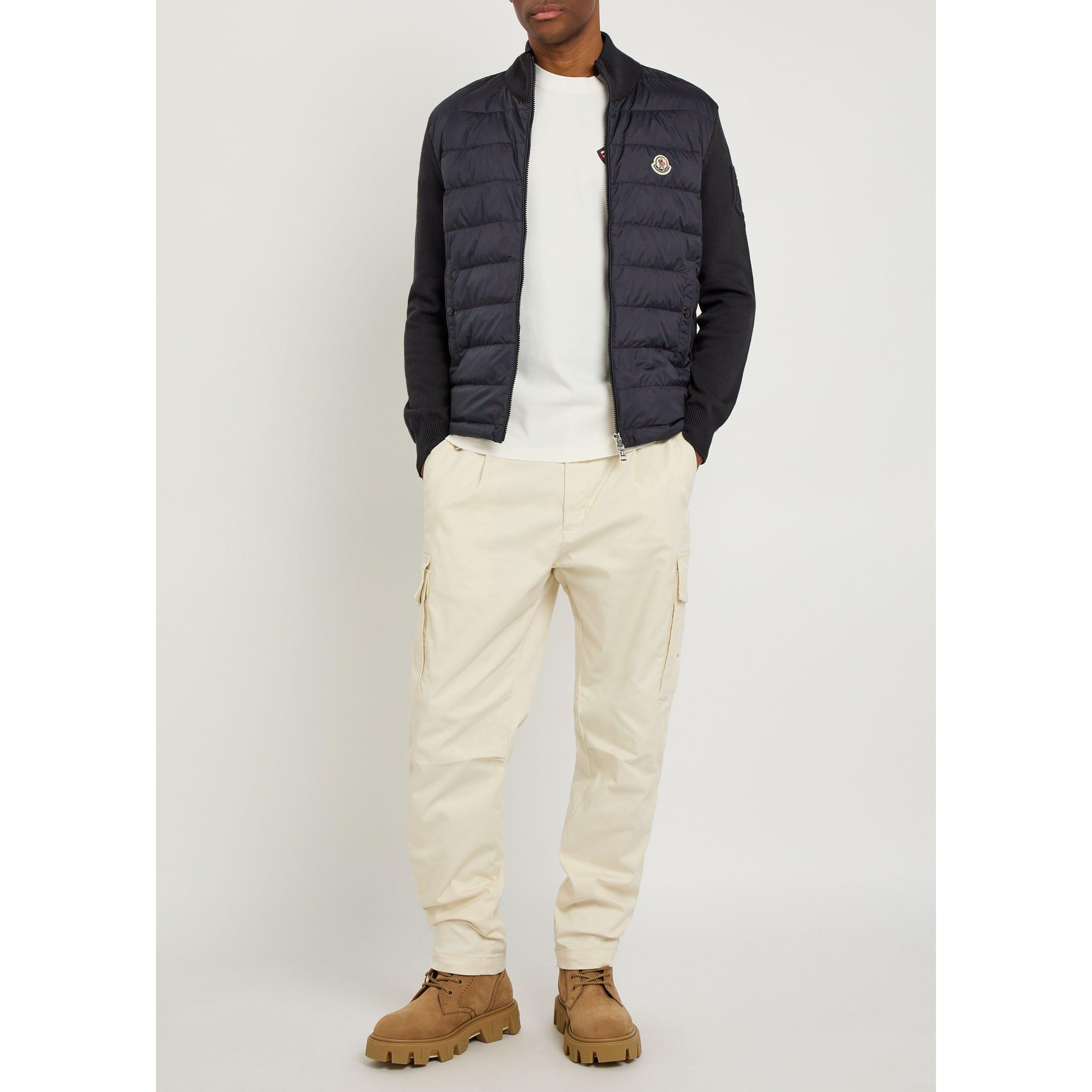 NAVY - Moncler - MON LOGO QUILT FRONT KNIT - 5