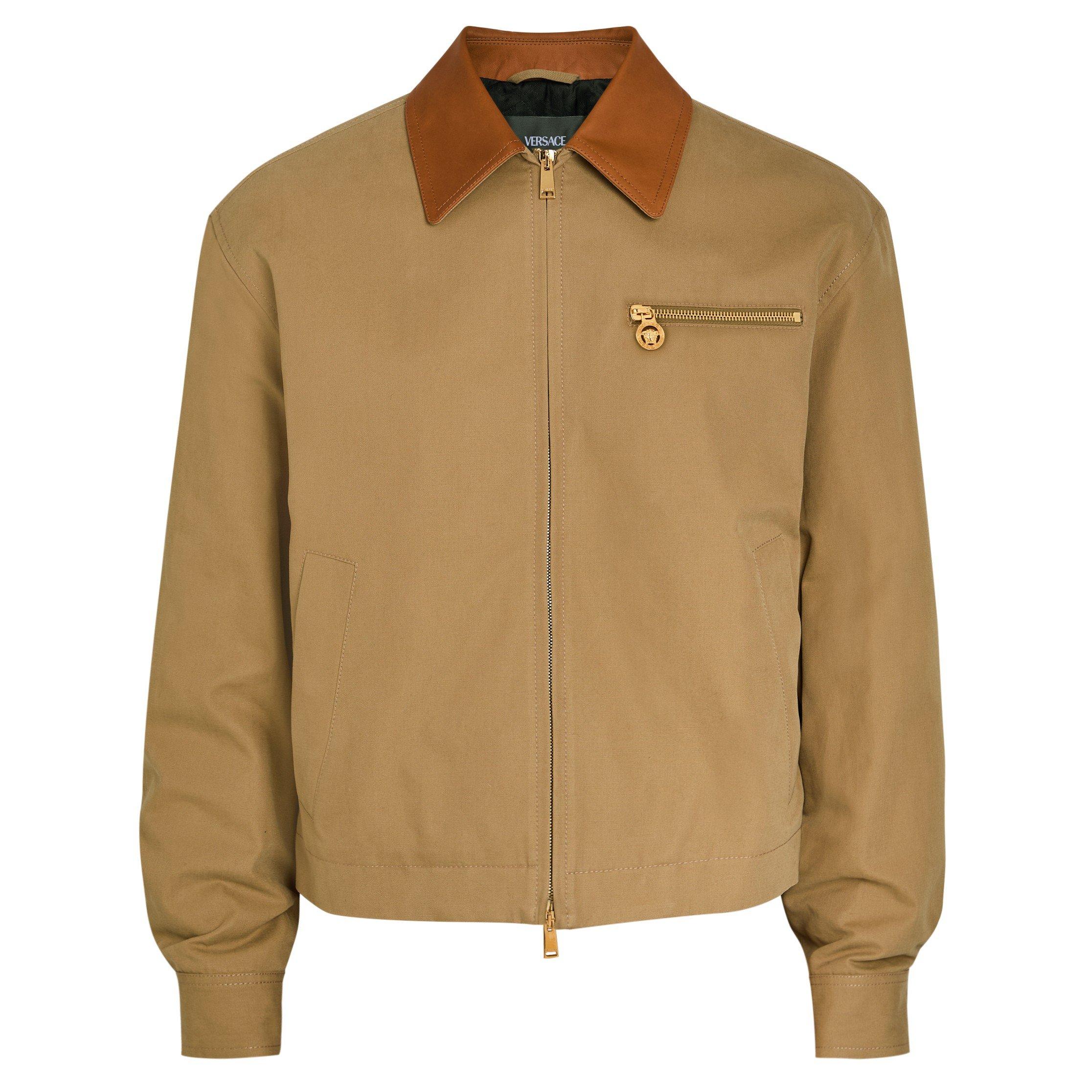 Versace VER CANVAS JKT LEATHER CONTRAS