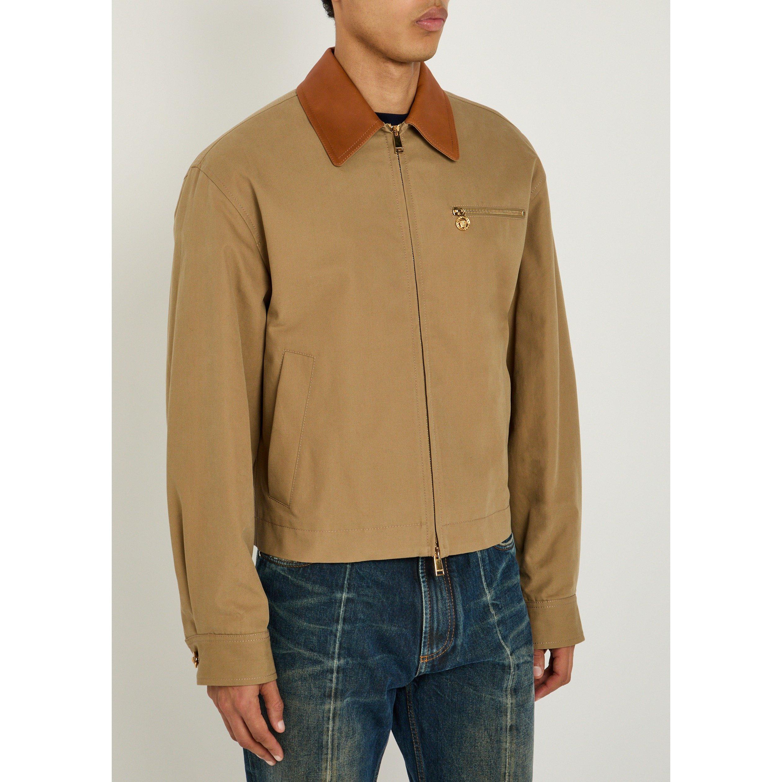 BEIGE - Versace - VER CANVAS JKT LEATHER CONTRAS - 2
