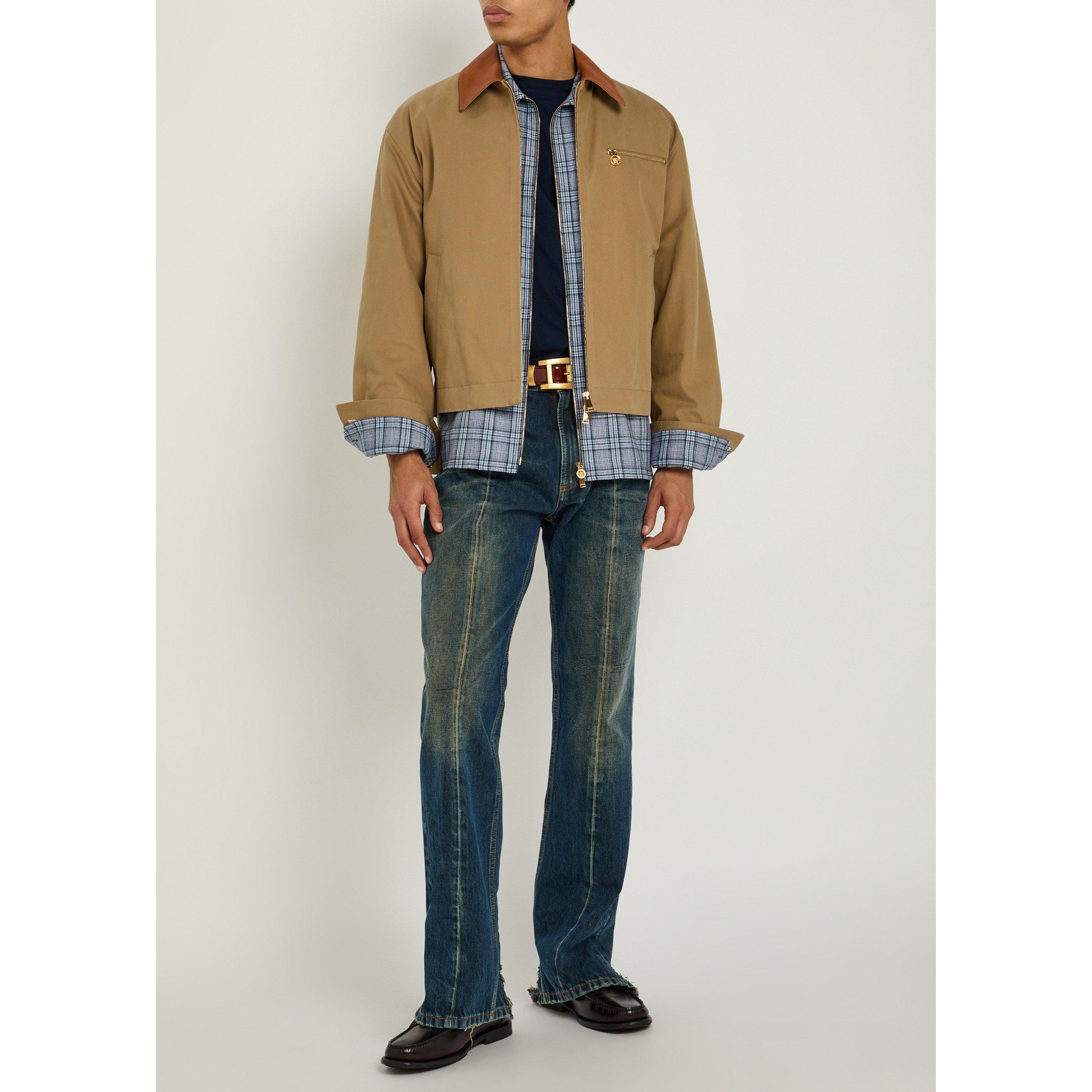 BEIGE - Versace - VER CANVAS JKT LEATHER CONTRAS - 5