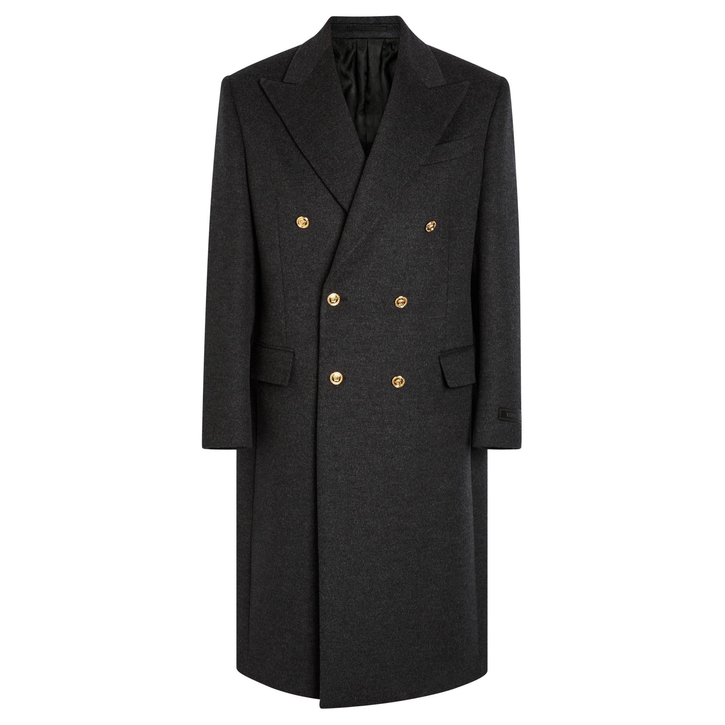 DARK GREY - Versace - VER WOOL PEA COAT - 1