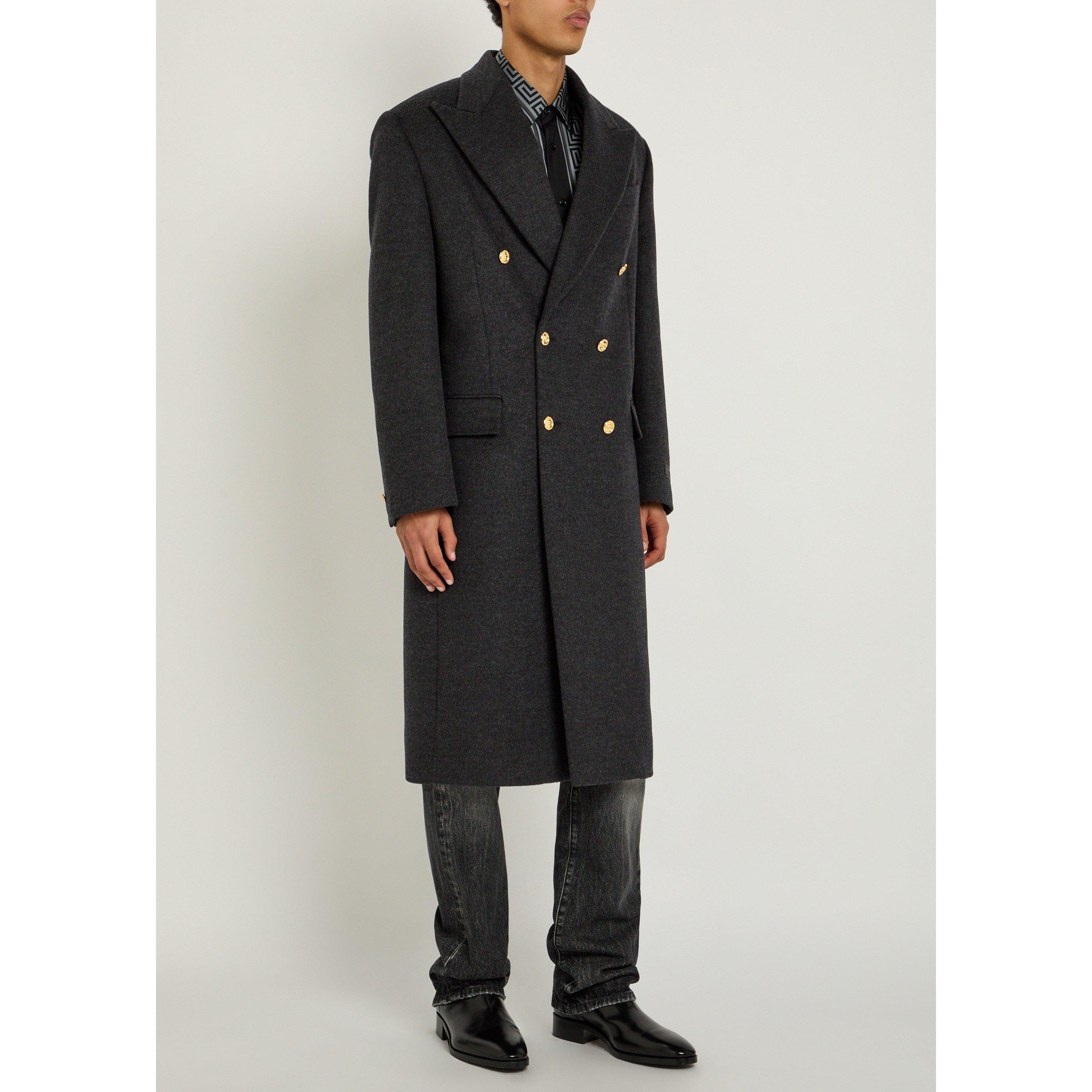 DARK GREY - Versace - VER WOOL PEA COAT - 2