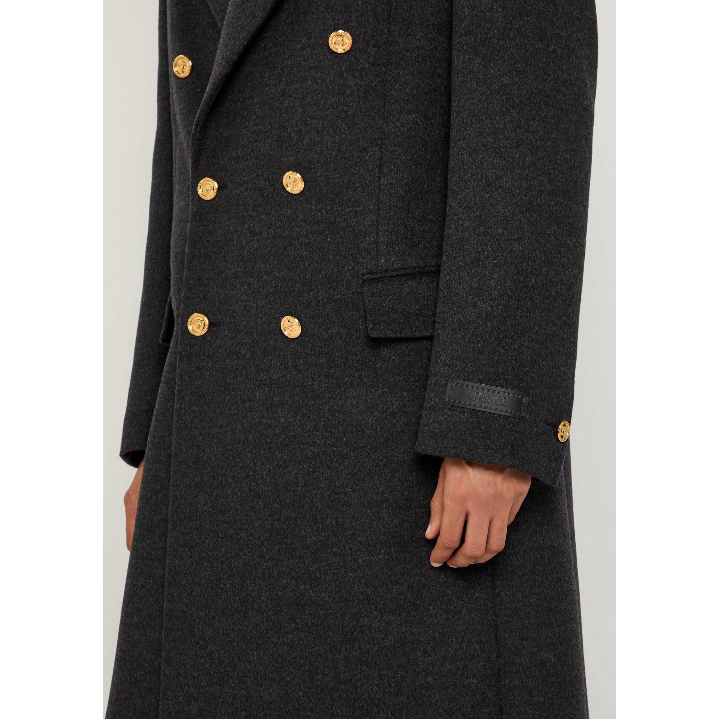 DARK GREY - Versace - VER WOOL PEA COAT - 4