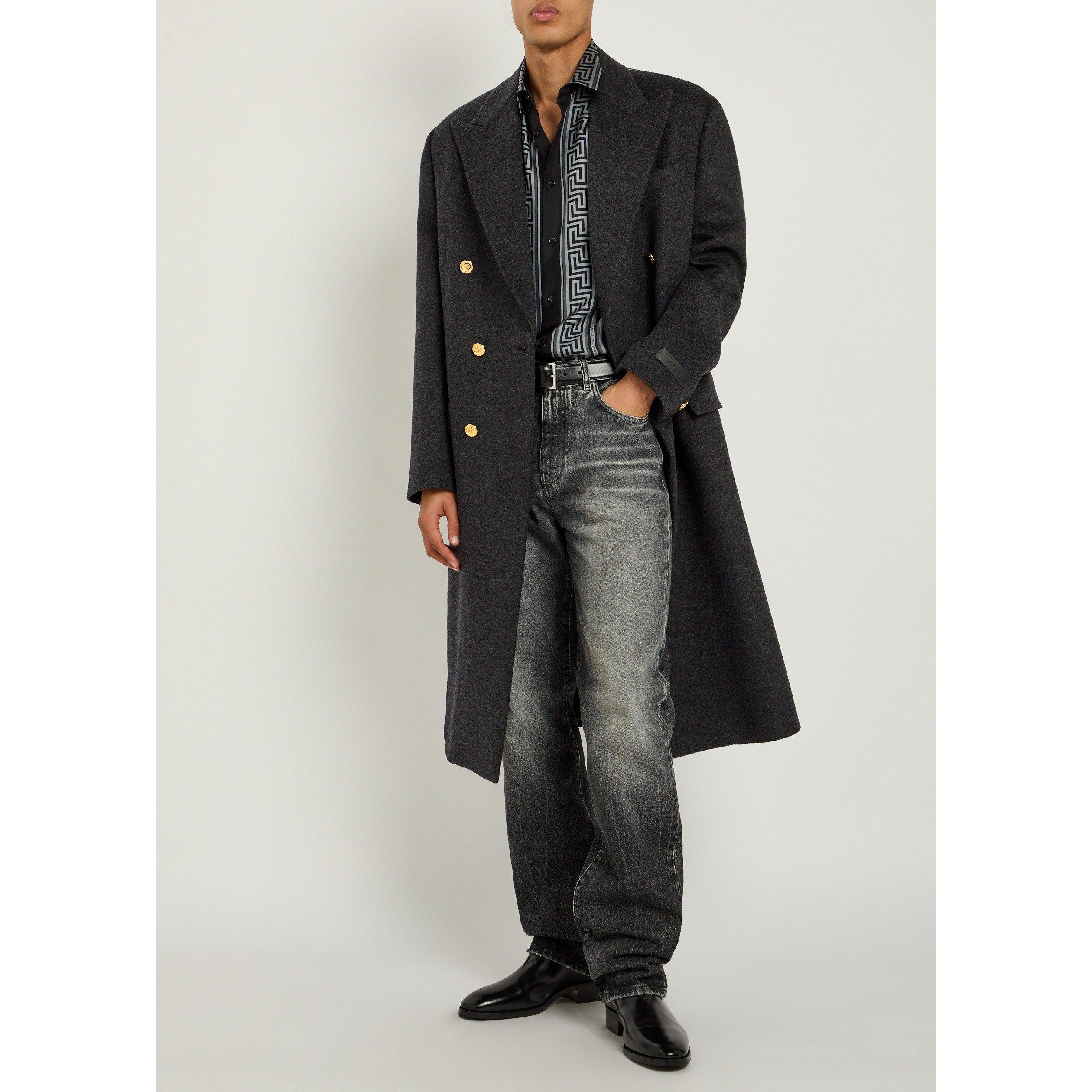 DARK GREY - Versace - VER WOOL PEA COAT - 5