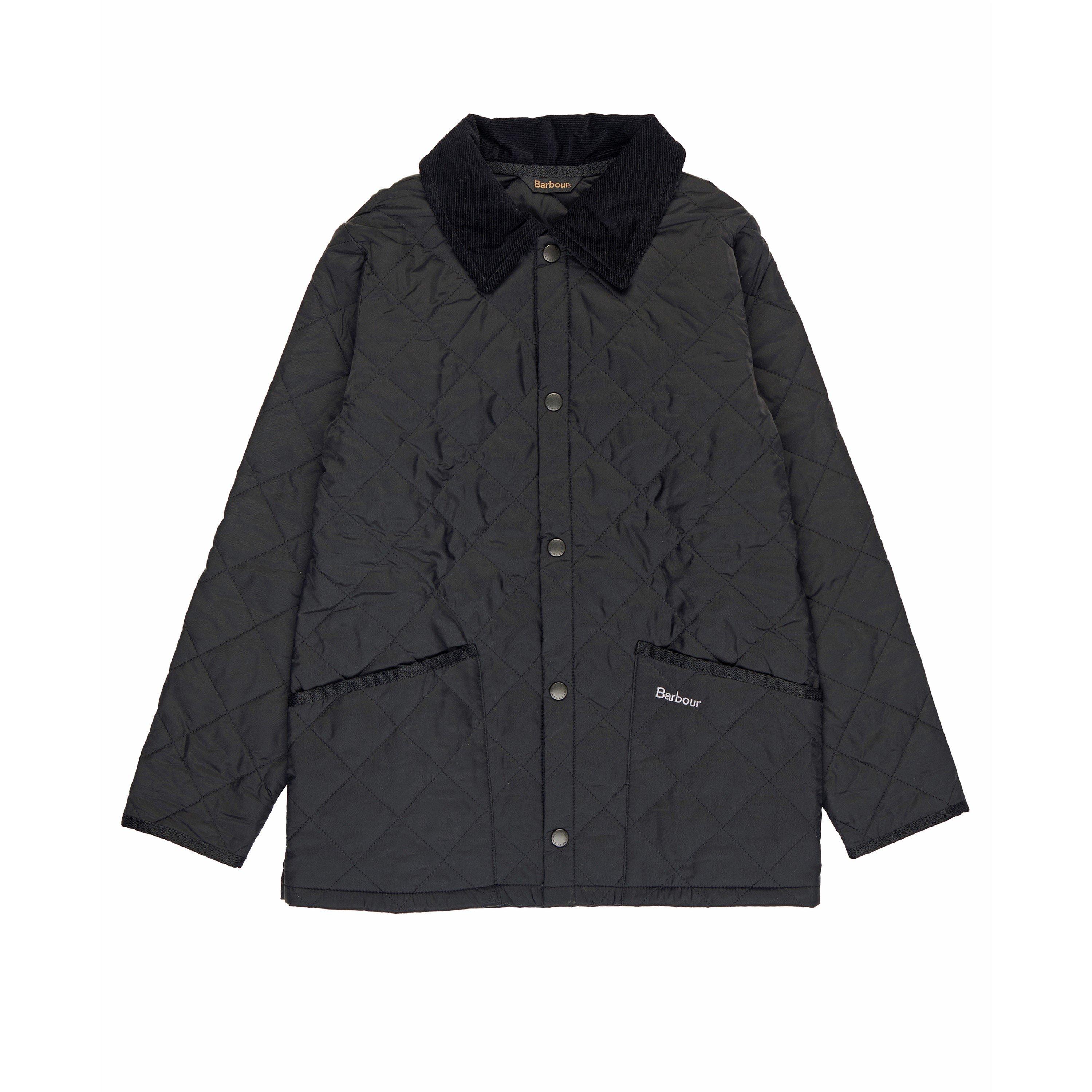 Black BK92 - Barbour - Unisex Kids Liddesdale Diamond Quilted Wind Resistant Long Sleeve Quilted Jacket - 1