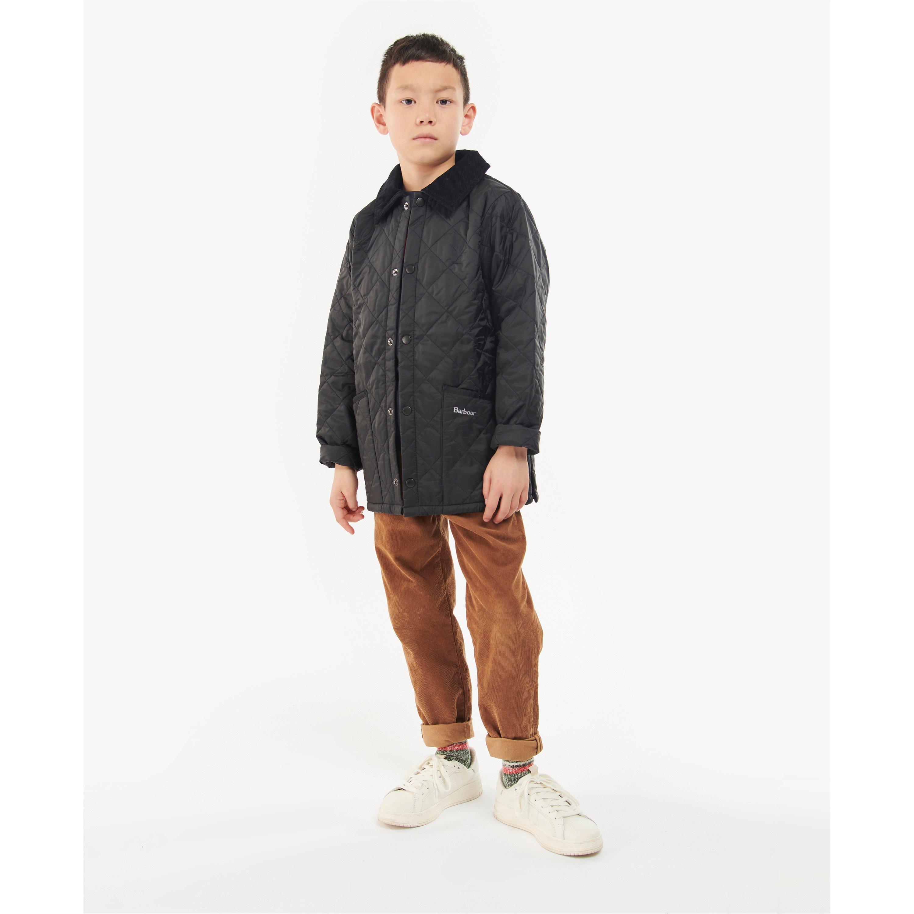 Black BK92 - Barbour - Unisex Kids Liddesdale Diamond Quilted Wind Resistant Long Sleeve Quilted Jacket - 4