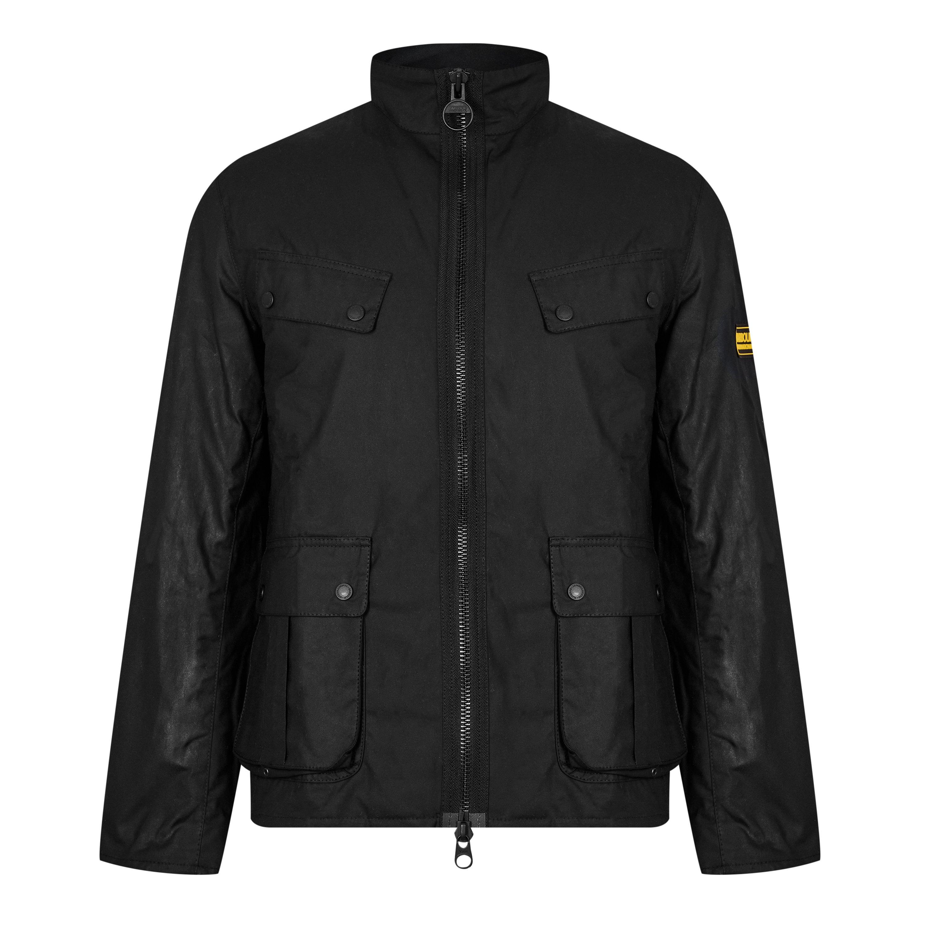 Black BK91 - Barbour International - Men's Re-Duke Water Resistant Waxed Cotton Long Sleeve Wax Jacket - 1
