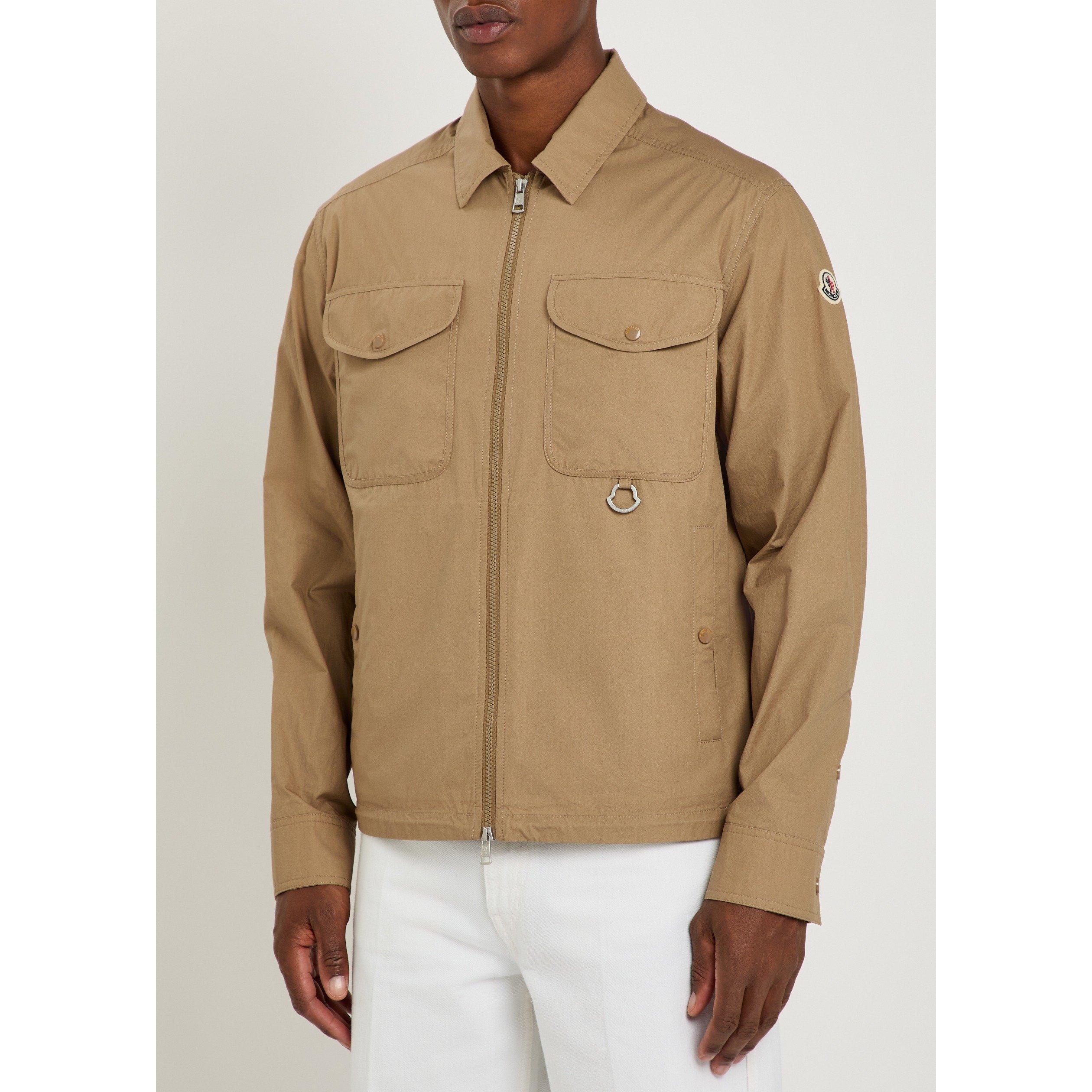 TAN - Moncler - Men's Cotton Full-Zip Oversized-Fit Overshirt - 2
