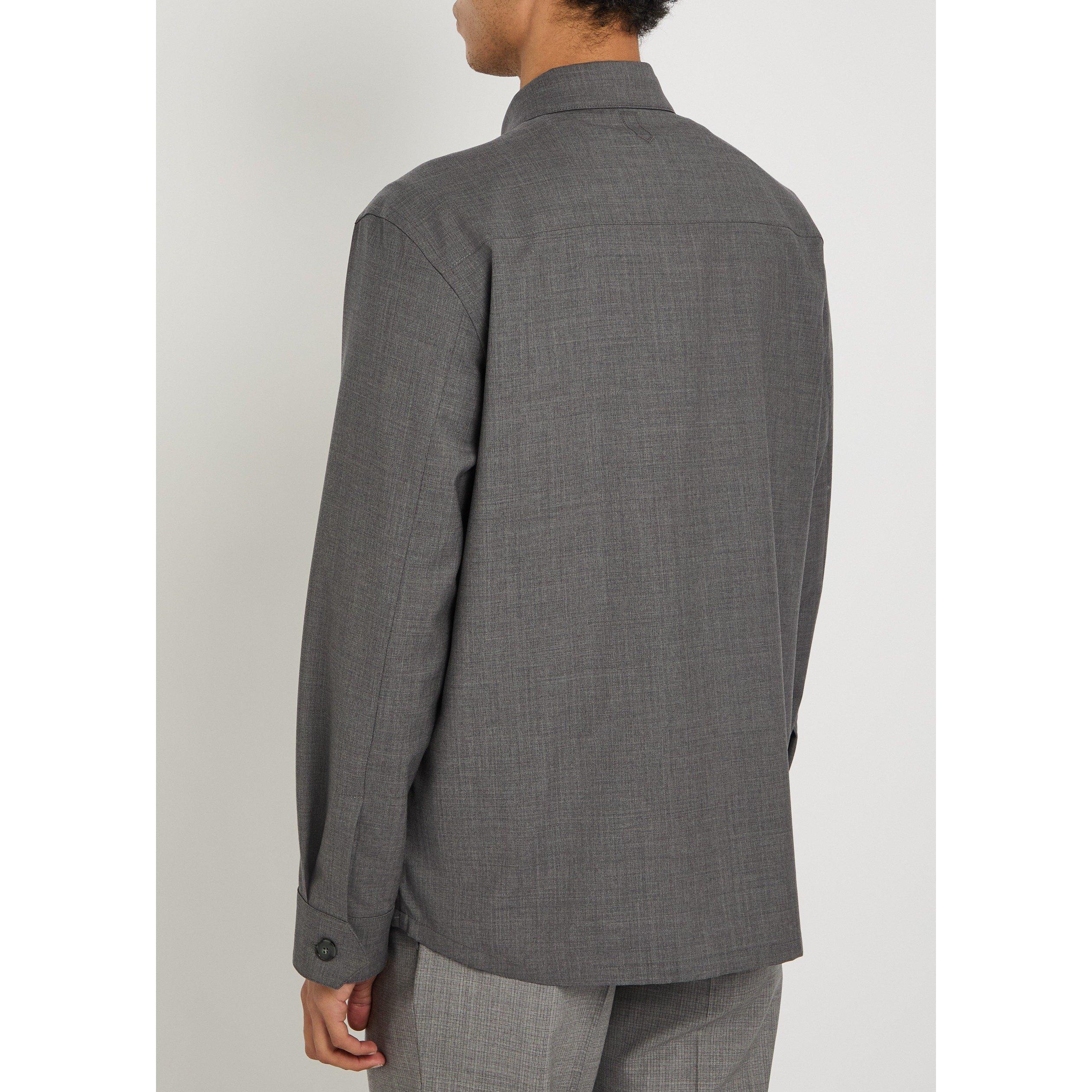 GREY - Canali - CAN OVERSHIRT WOOL - 3