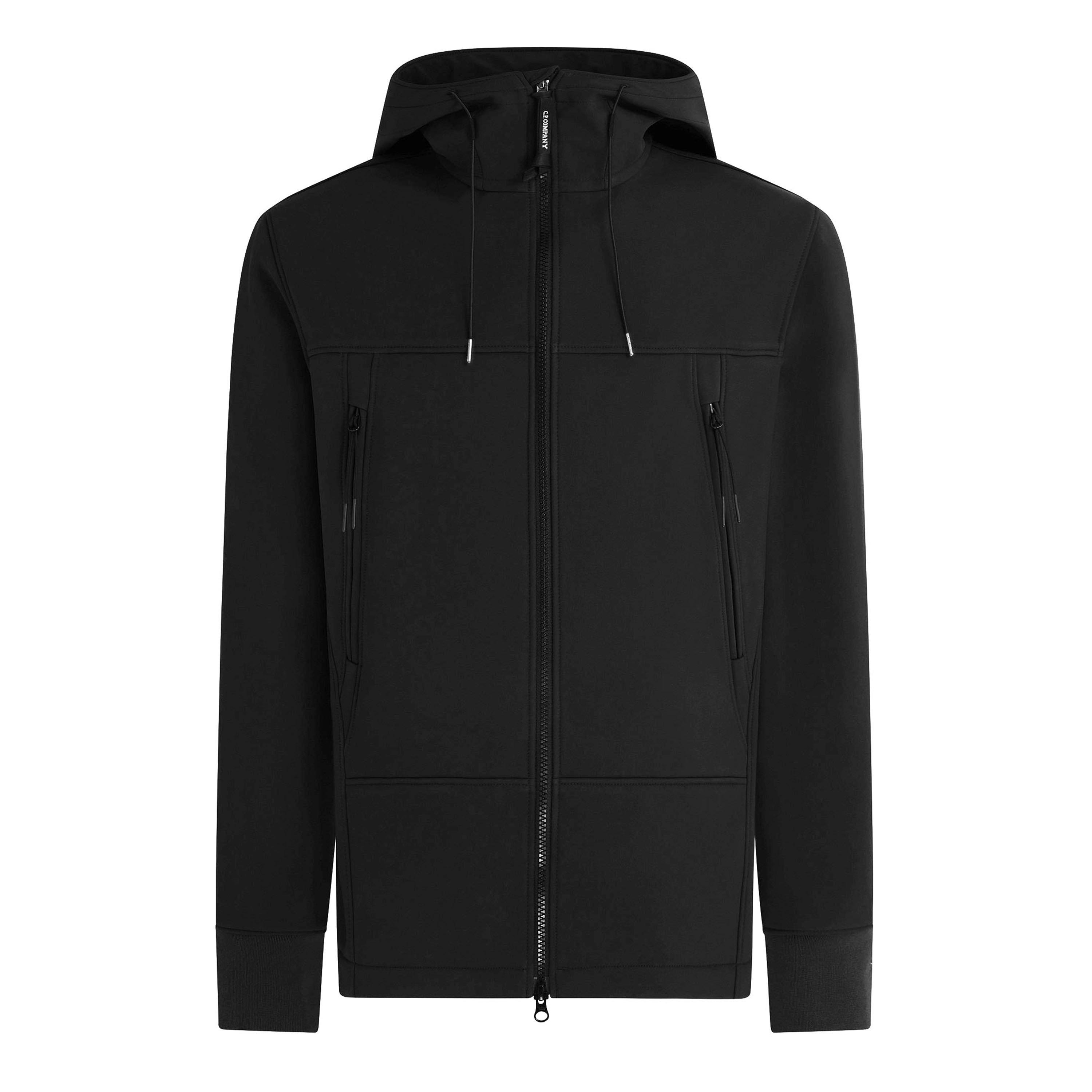 Black 999 - CP Company - Men's Goggle Water Resistant Hooded Long Sleeve Softshell Jacket - 1