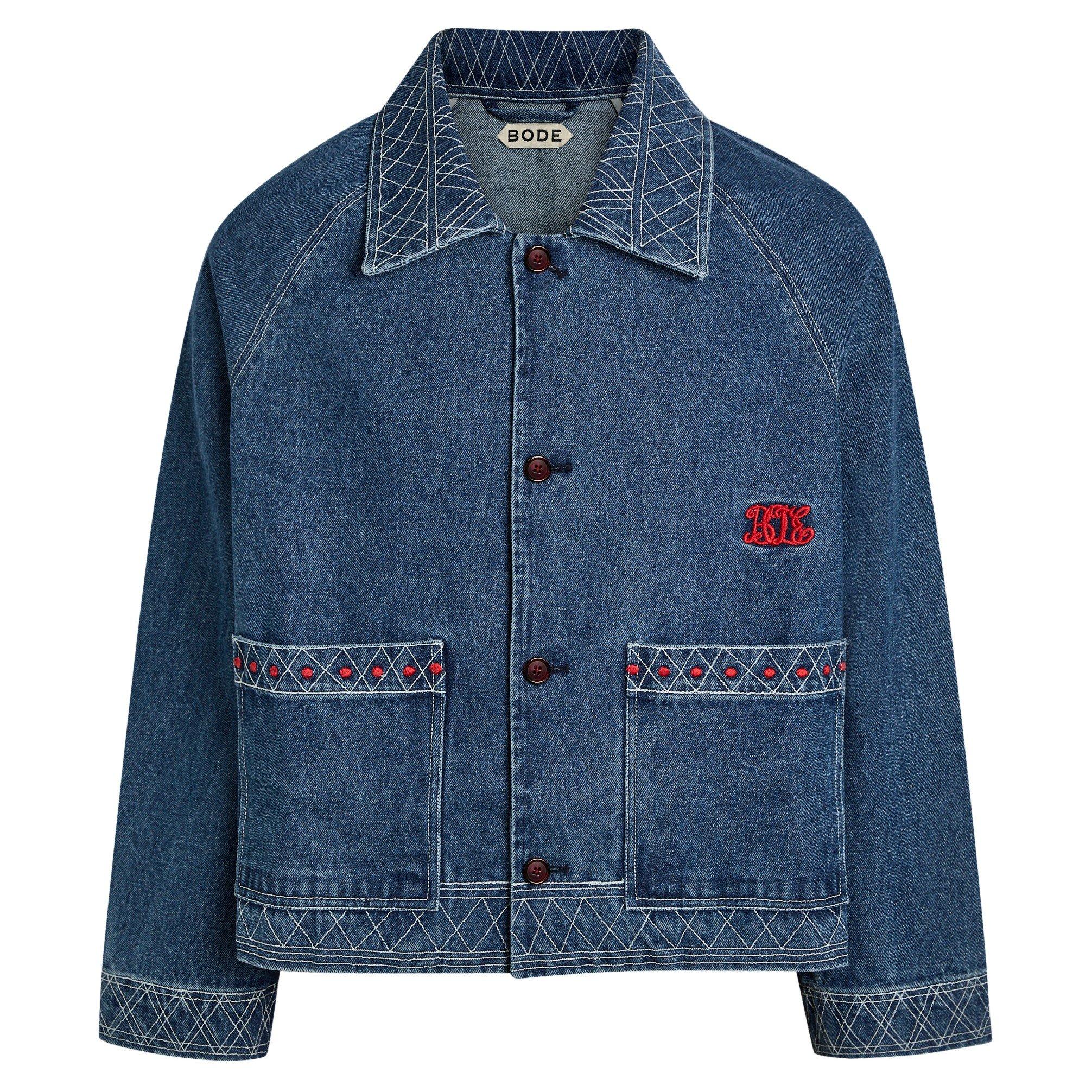 INDIGO - Bode - BODE EMBROIDERED DENIM JACKET