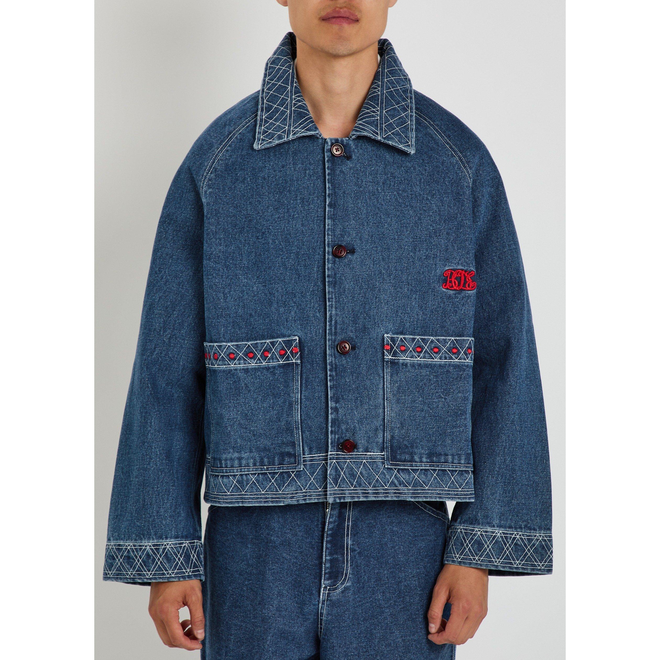 INDIGO - Bode - BODE EMBROIDERED DENIM JACKET - 2