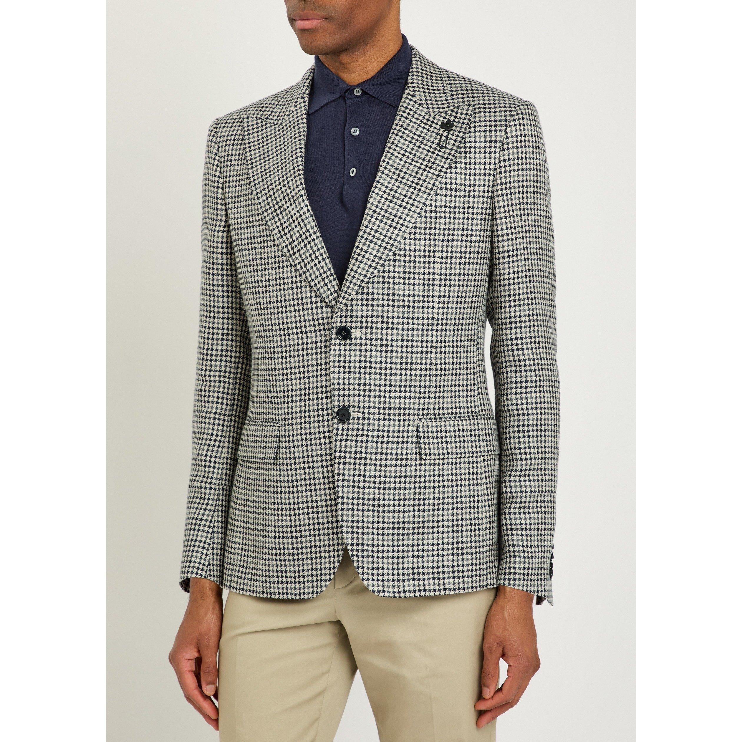 GREY - Lardini - LAR HOUNDSTOOTH DROP 7 BLAZER - 2