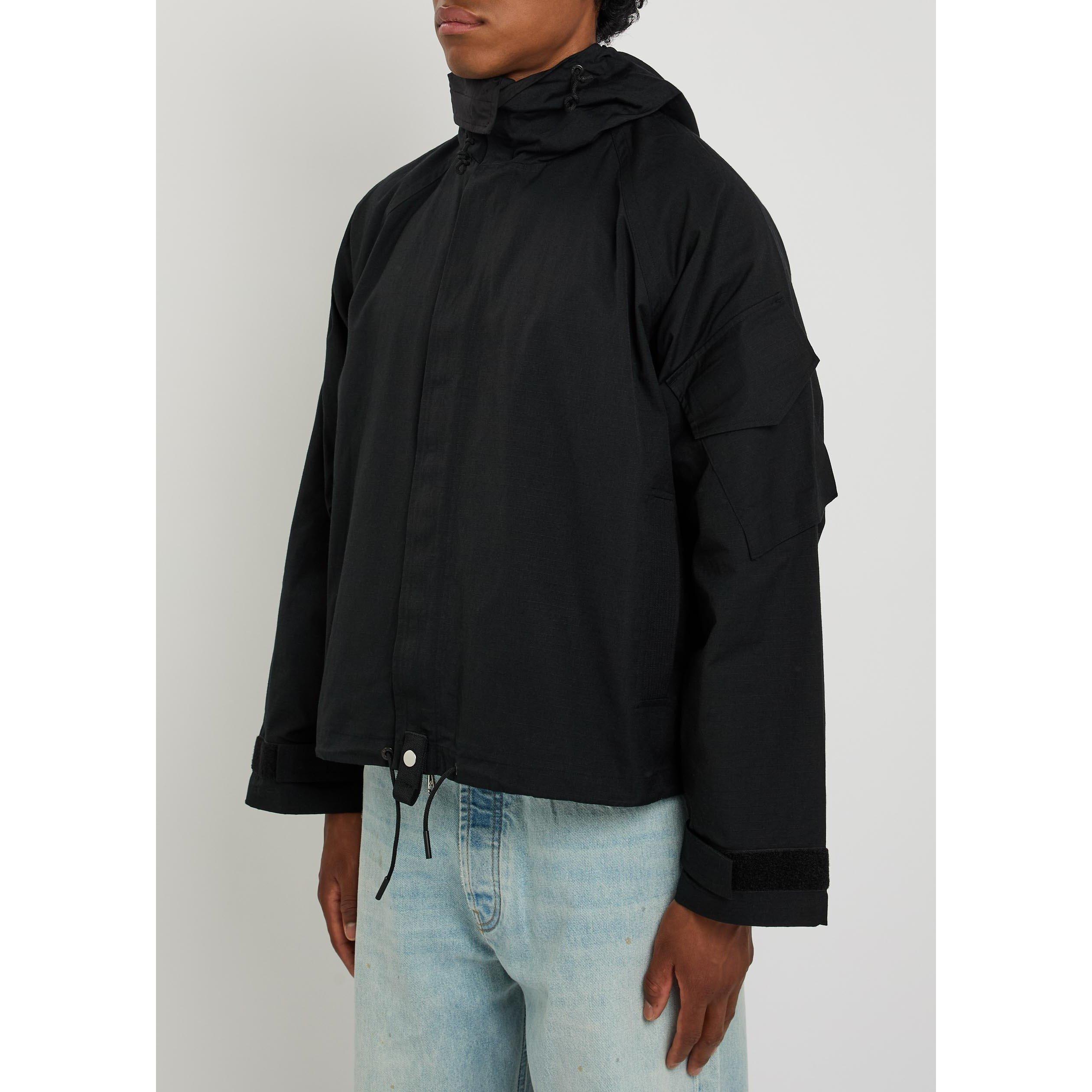 BLACK - Cole Buxton - Men's Cotton Hooded Oversized-Fit Windbreaker - 2