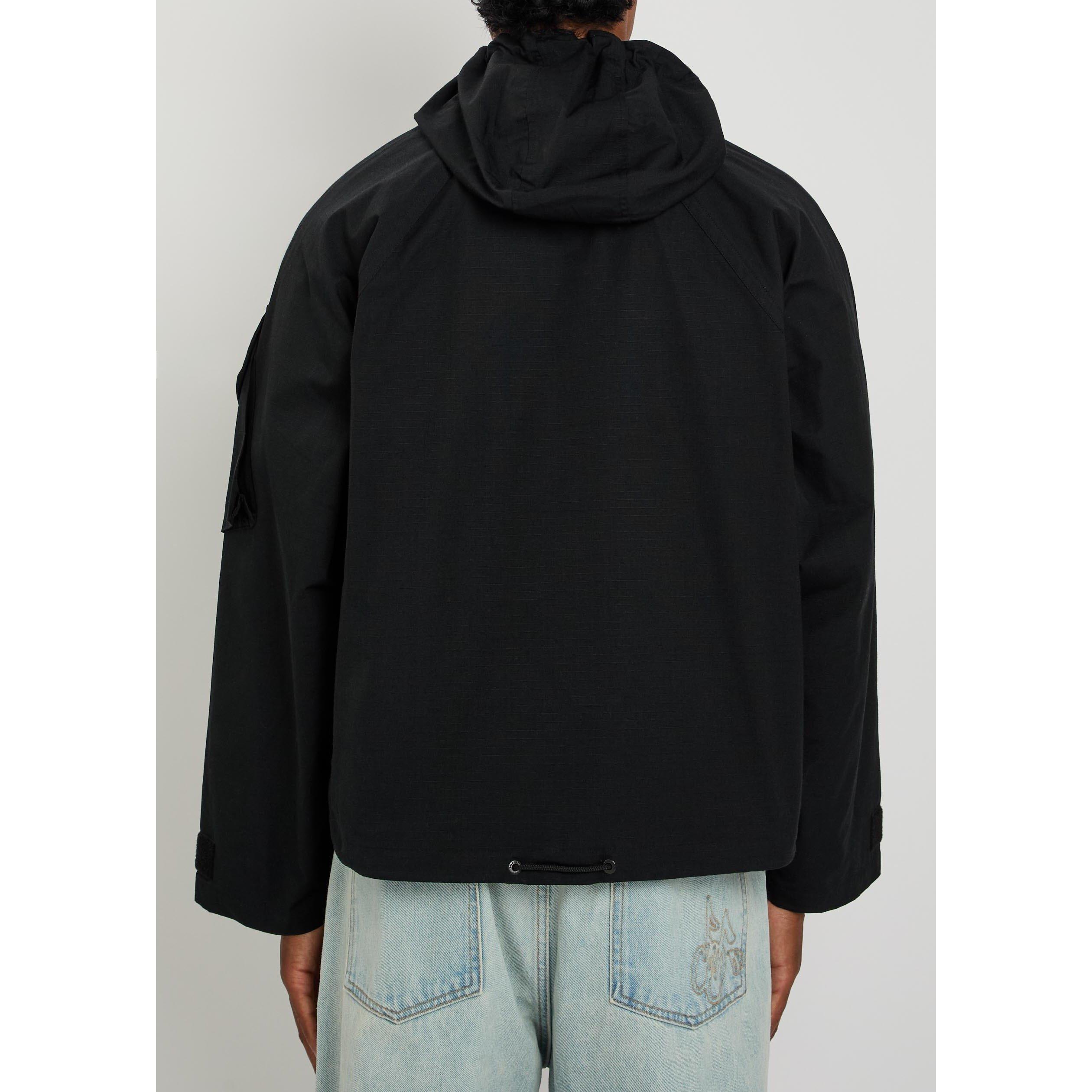 BLACK - Cole Buxton - Men's Cotton Hooded Oversized-Fit Windbreaker - 3