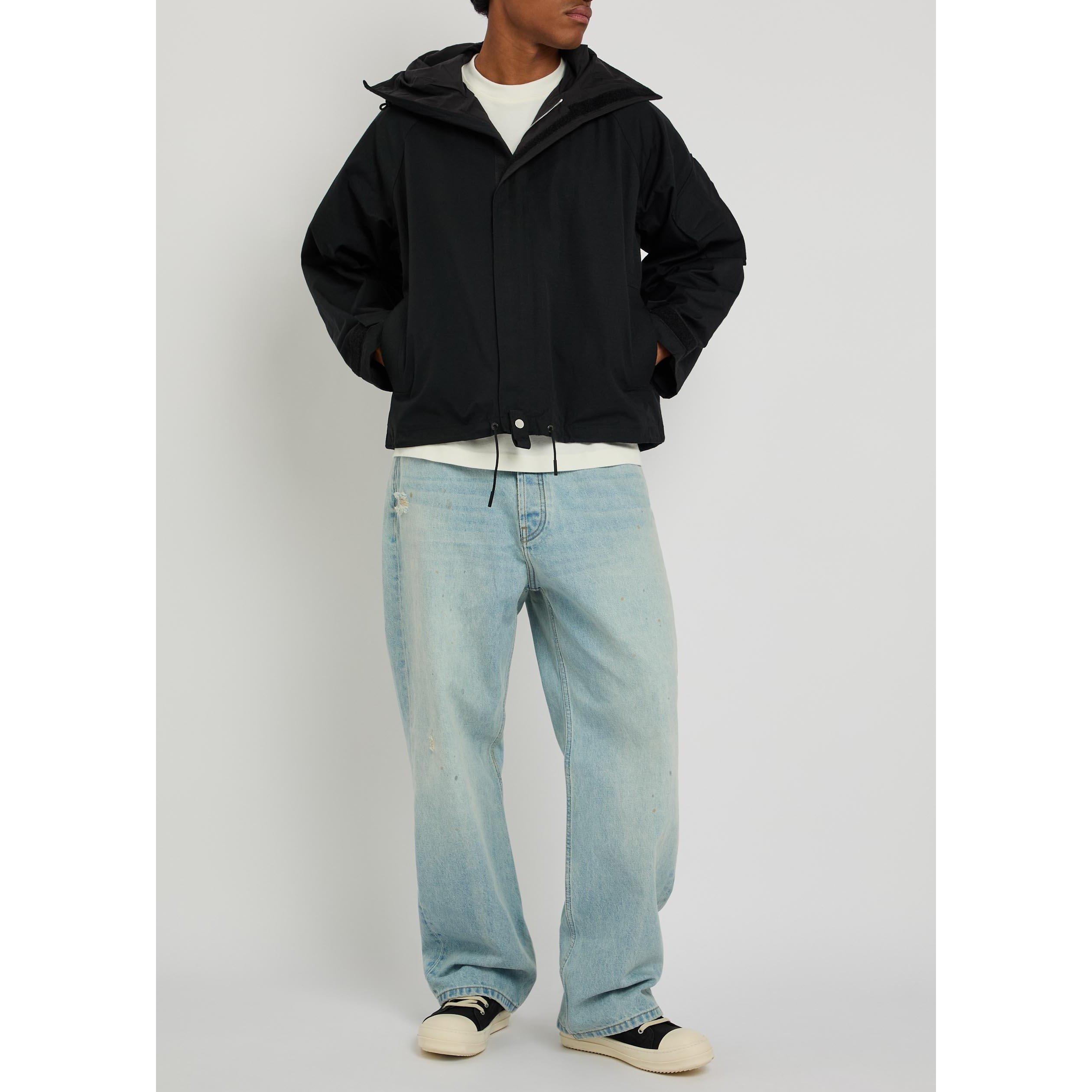 BLACK - Cole Buxton - Men's Cotton Hooded Oversized-Fit Windbreaker - 5