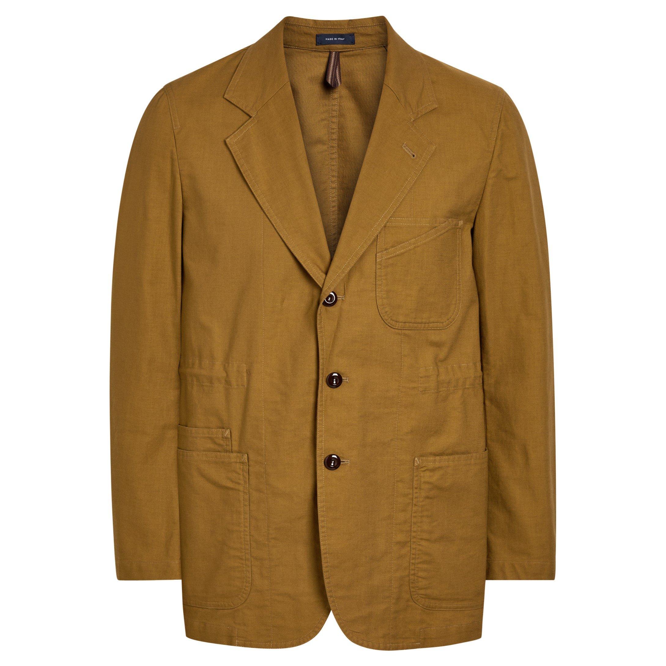 BROWN AND OTHER - Drakes - Men's Cotton Relaxed-Fit Blazer - 1