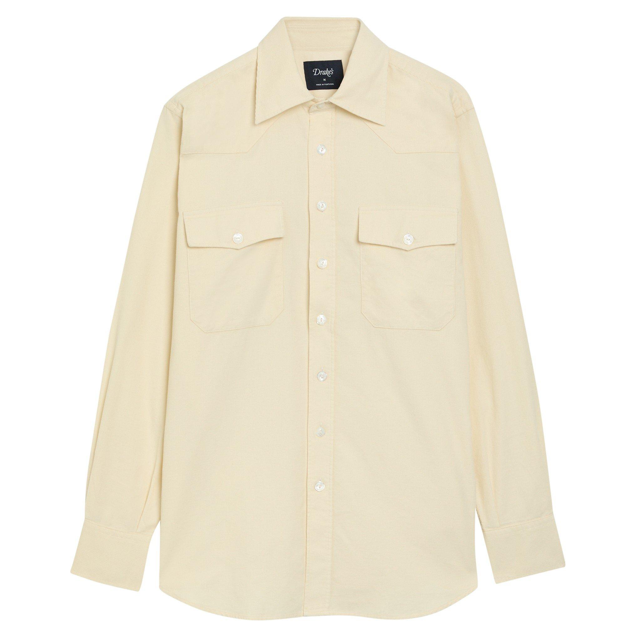 BEIGE - Drakes - DRA SHRT LS CORD