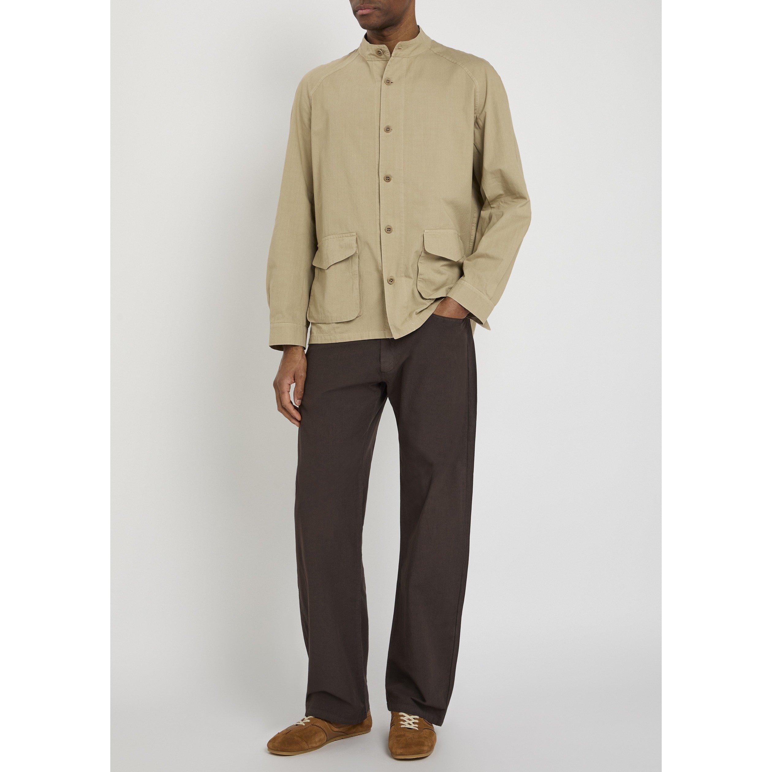 BEIGE - Labo Art - Men's Lab Two-Pocket Cotton Overshirt - 5