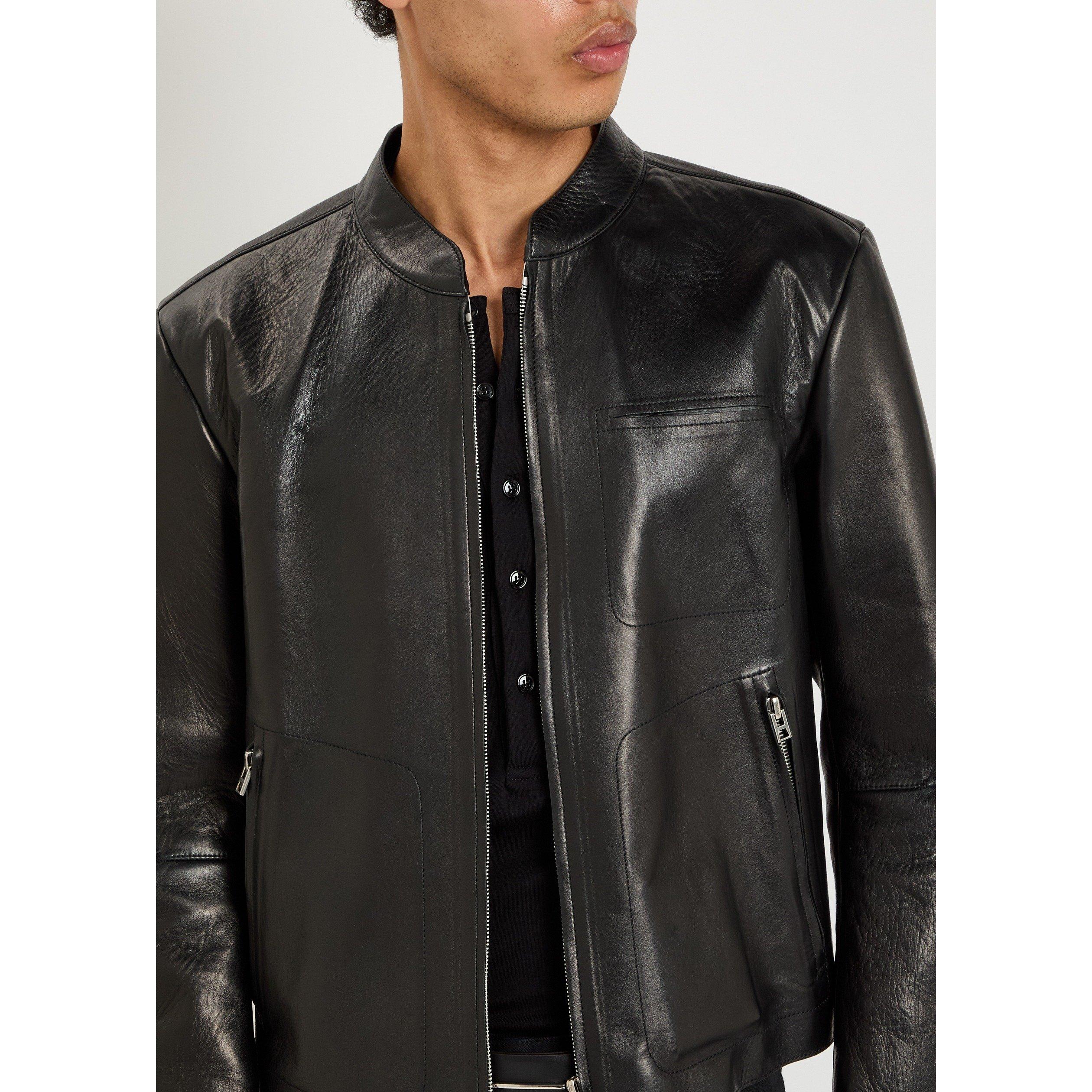BLACK AND WHITE - Tom Ford - TOM FORD BUTTERY LEATHER BIKER - 4