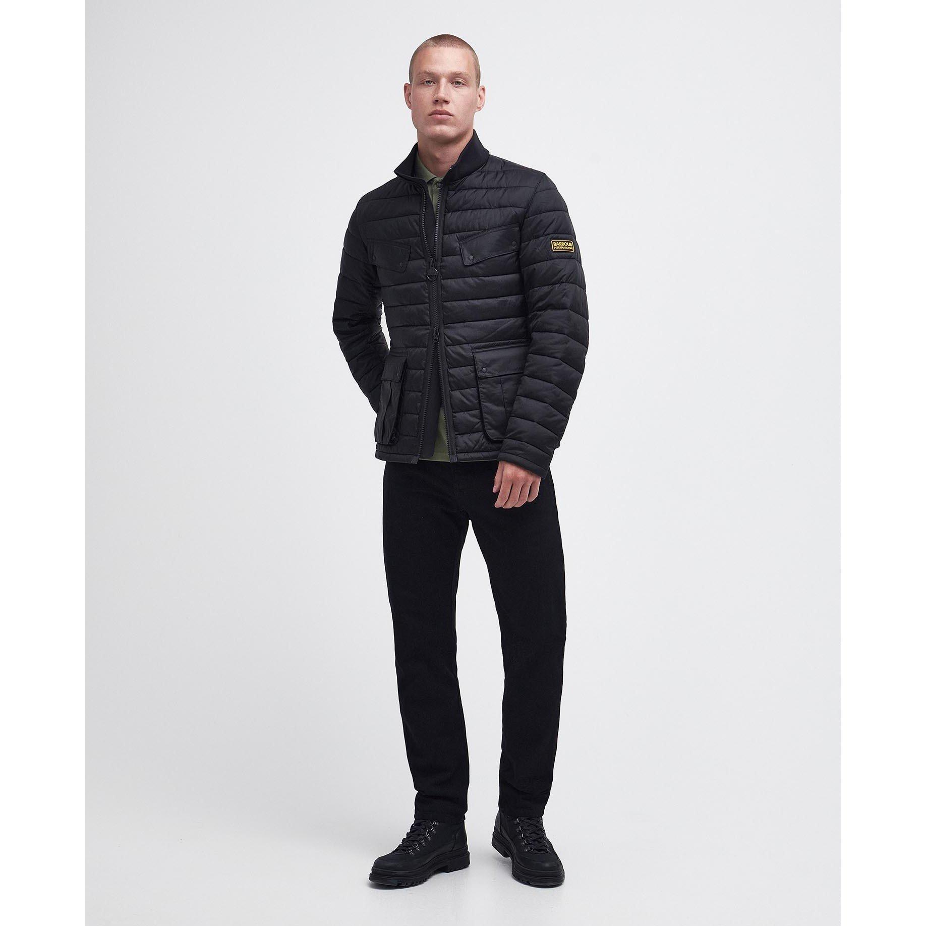 Black - Barbour International - Men's Re-Ariel Long Sleeve Quilted Jacket - 2