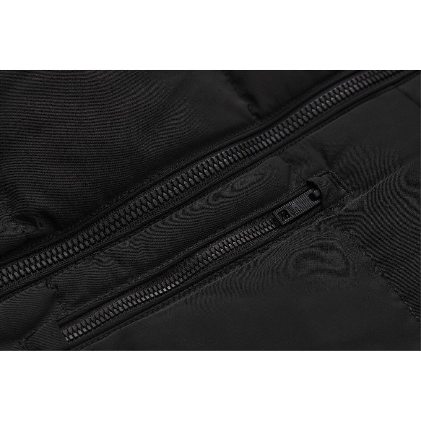 Nero - SoulCal - 2 Zip Bubble Faux Fur Trim Fleece Lined Short Puffer Jacket - 3